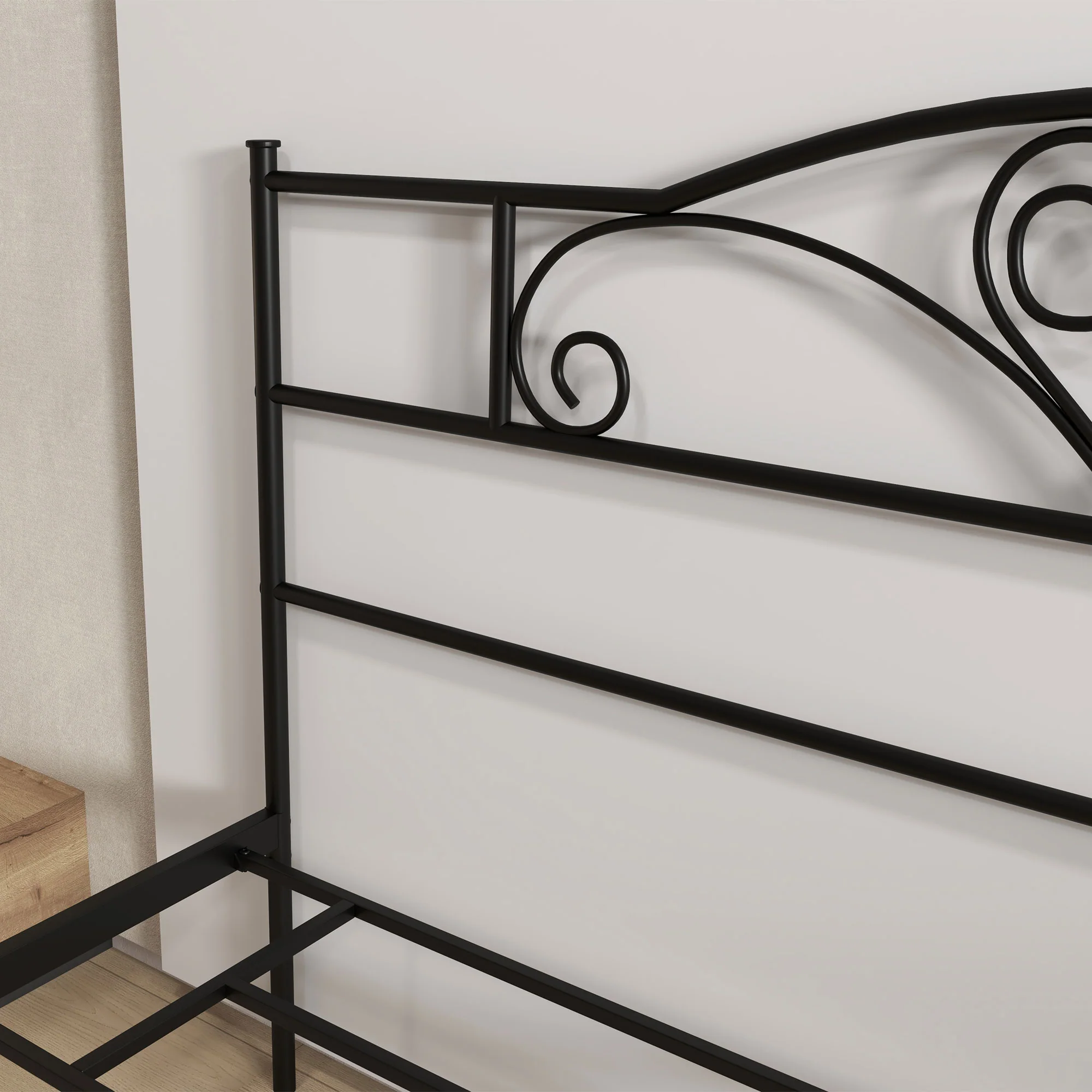 HOMCOM King Metal Bed Frame w/ Headboard and Footboard, 31cm Under-bed Space - Image 8