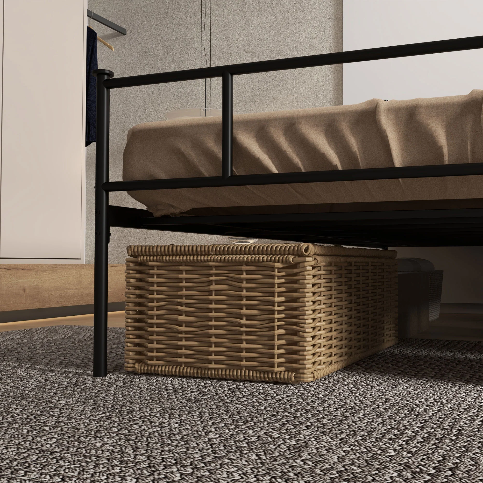 HOMCOM King Metal Bed Frame w/ Headboard and Footboard, 31cm Under-bed Space - Image 9