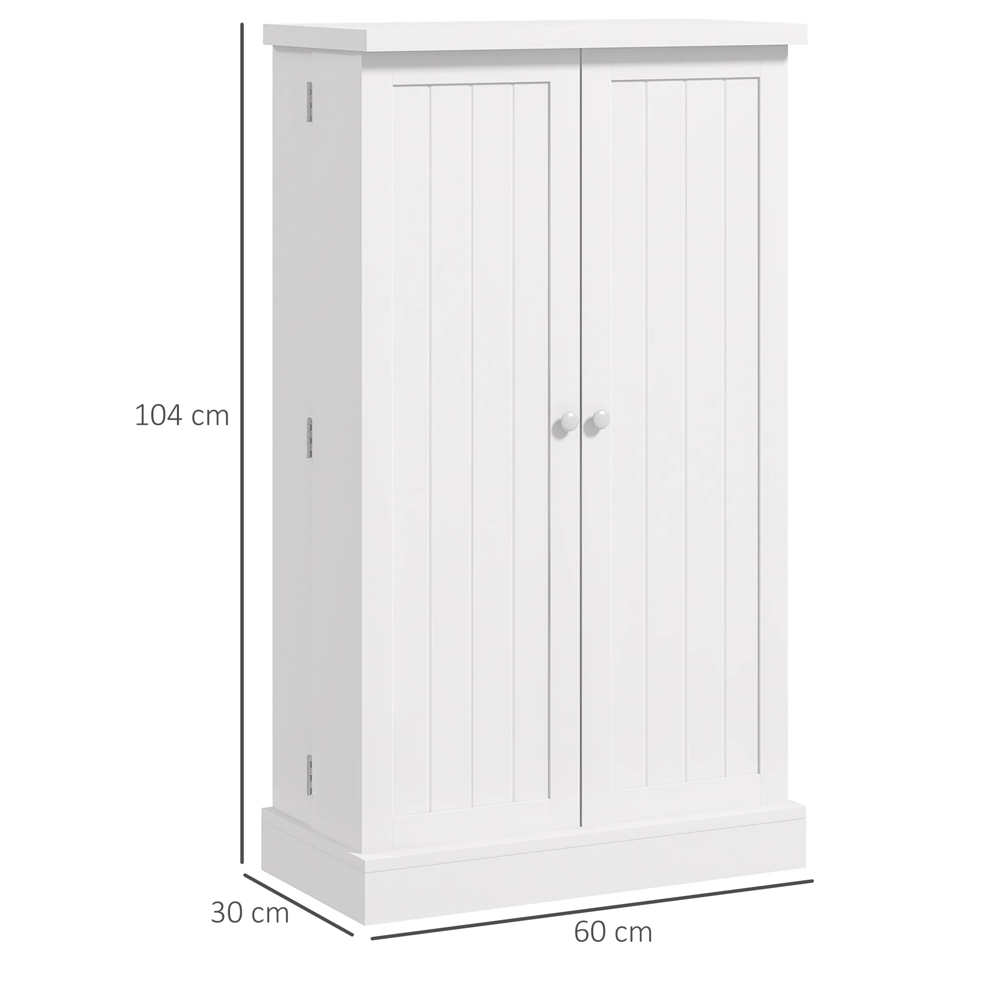 HOMCOM Kitchen Cupboard With Double Doors, 5-Tier Shelf, 12 Spice Racks, White - Image 5
