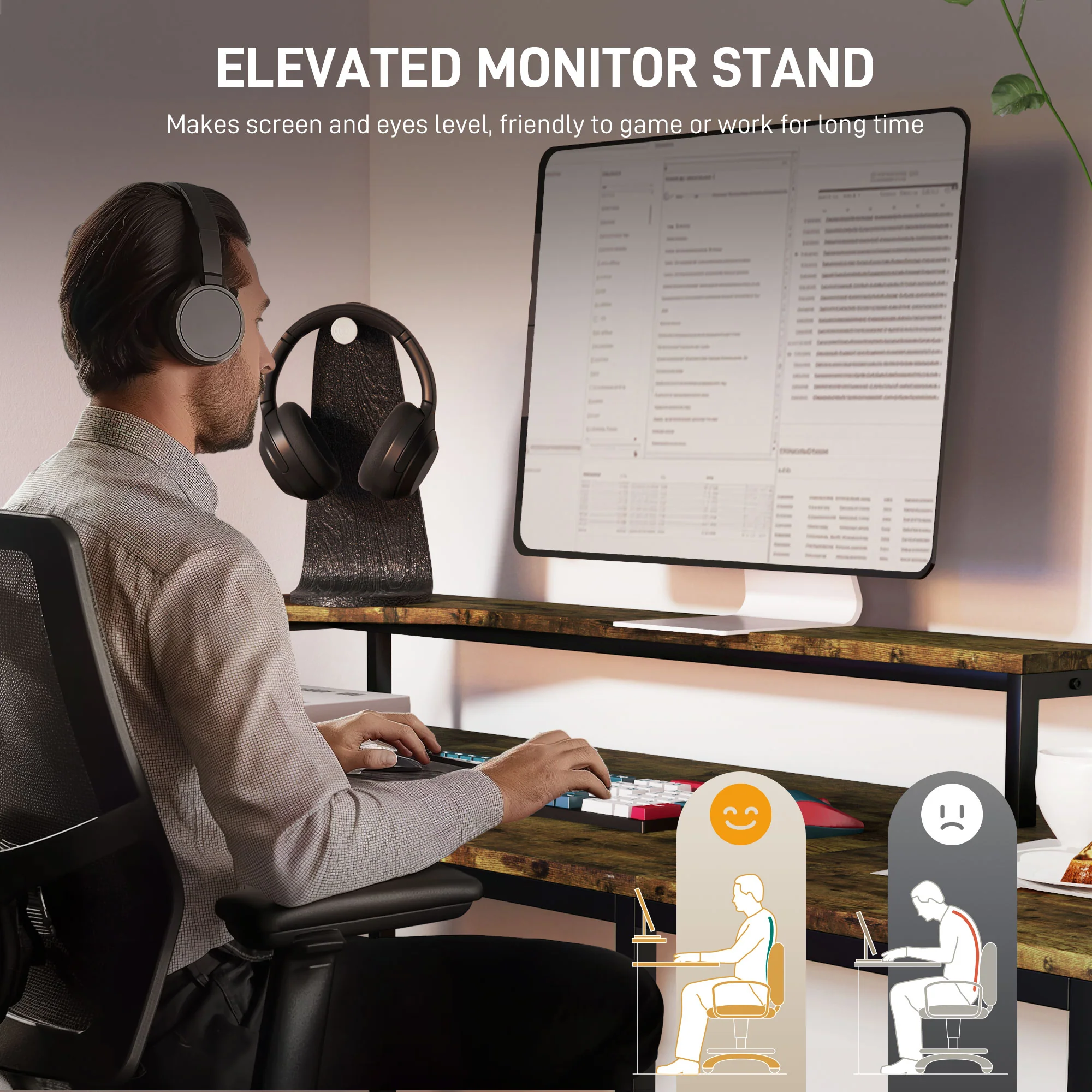 HOMCOM L Shaped Desk, Computer Table With Liftable Desktop - Image 13