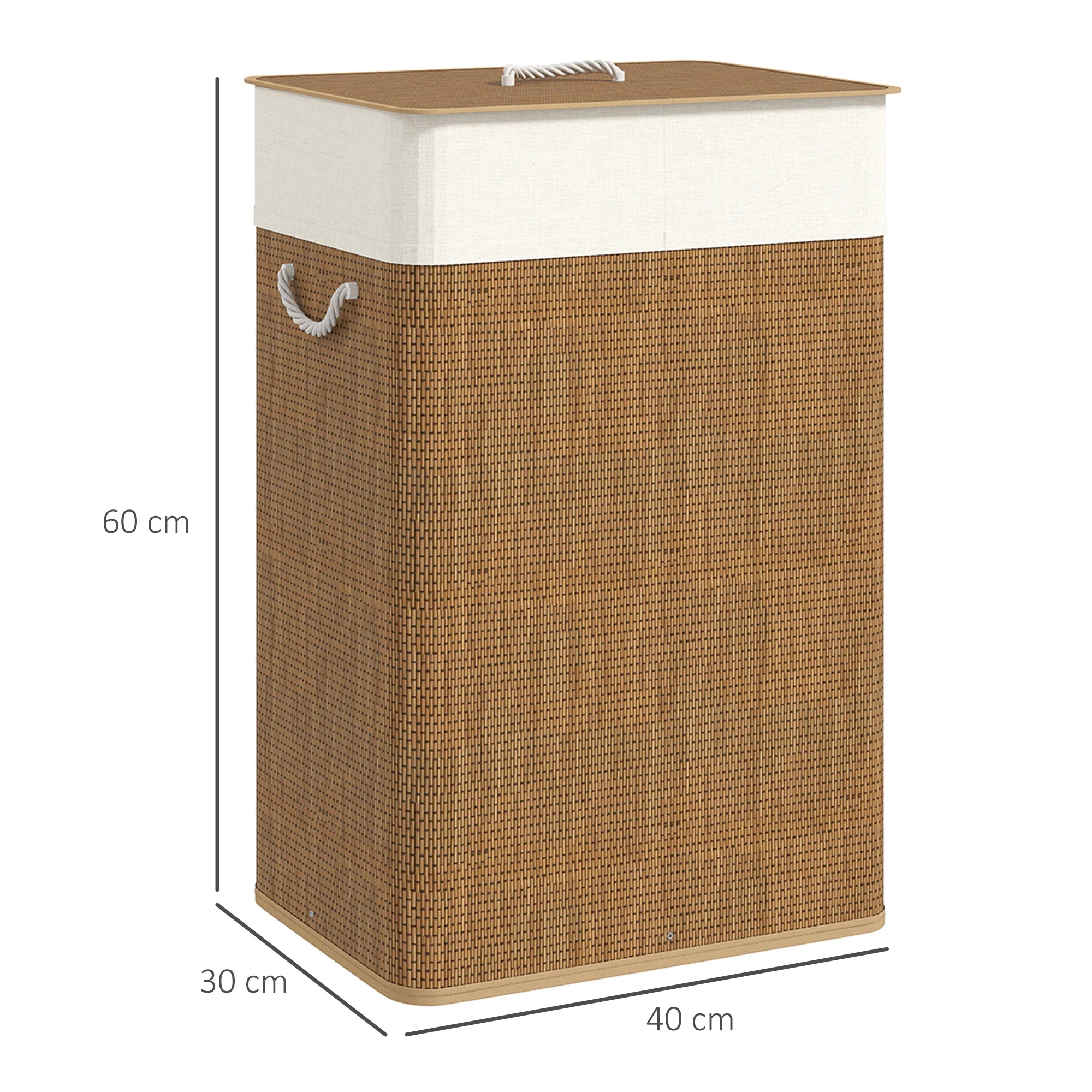 HOMCOM Laundry Hamper With Removable Washable Liner Bag - Image 5