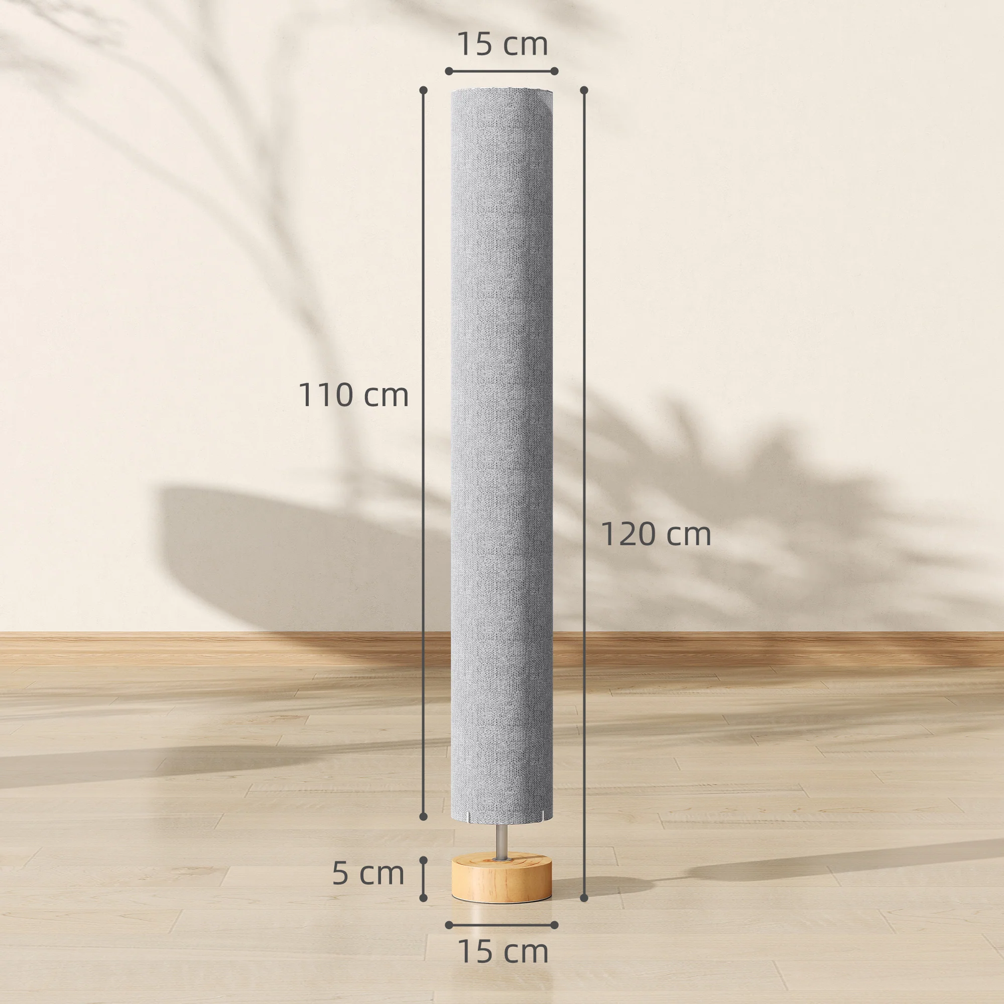 HOMCOM LED Floor Lamp With 3000K/4500K/6500K Colour Temperatures, Grey - Image 5
