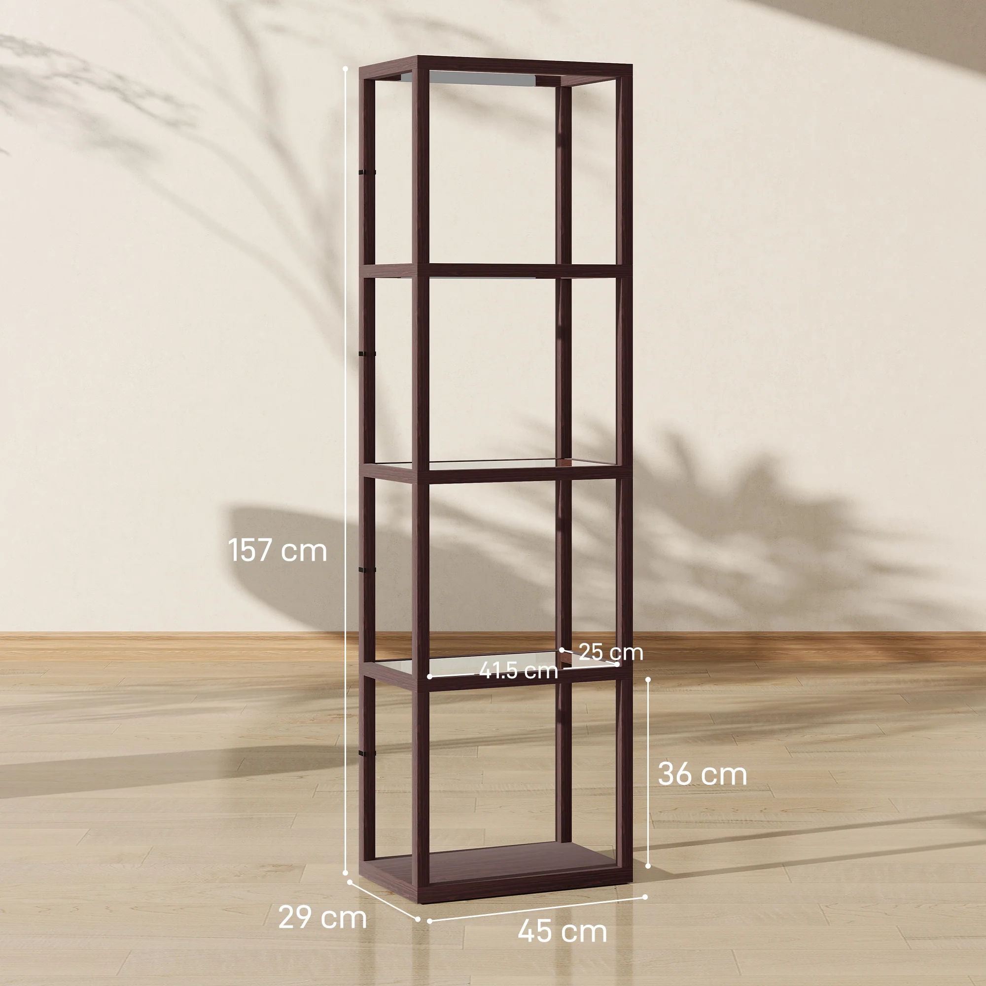 HOMCOM LED Floor Lamp With Glass Shelves, Dimmable Room Lamp - Image 23
