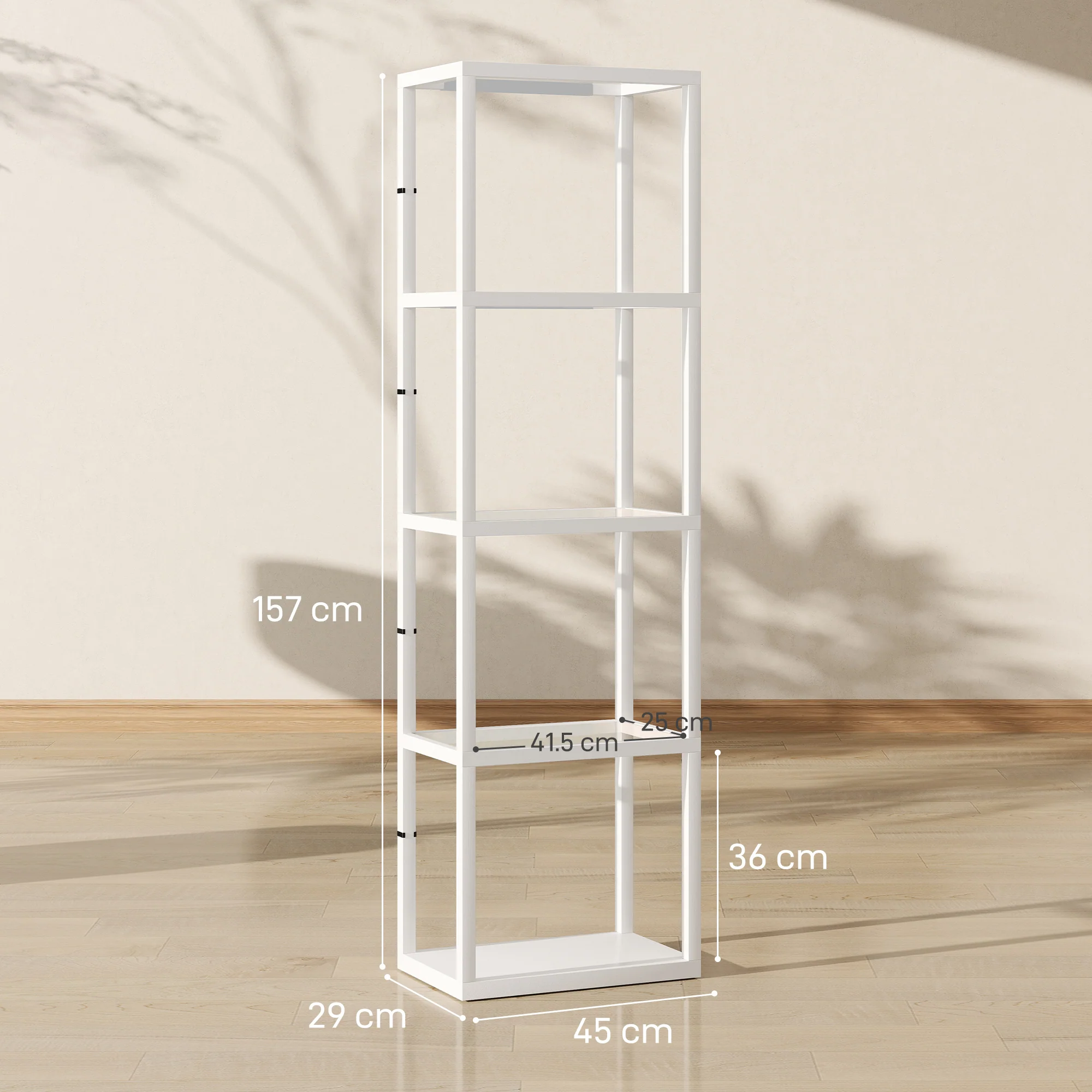 HOMCOM LED Floor Lamp With Glass Shelves, Dimmable Room Lamp - Image 50