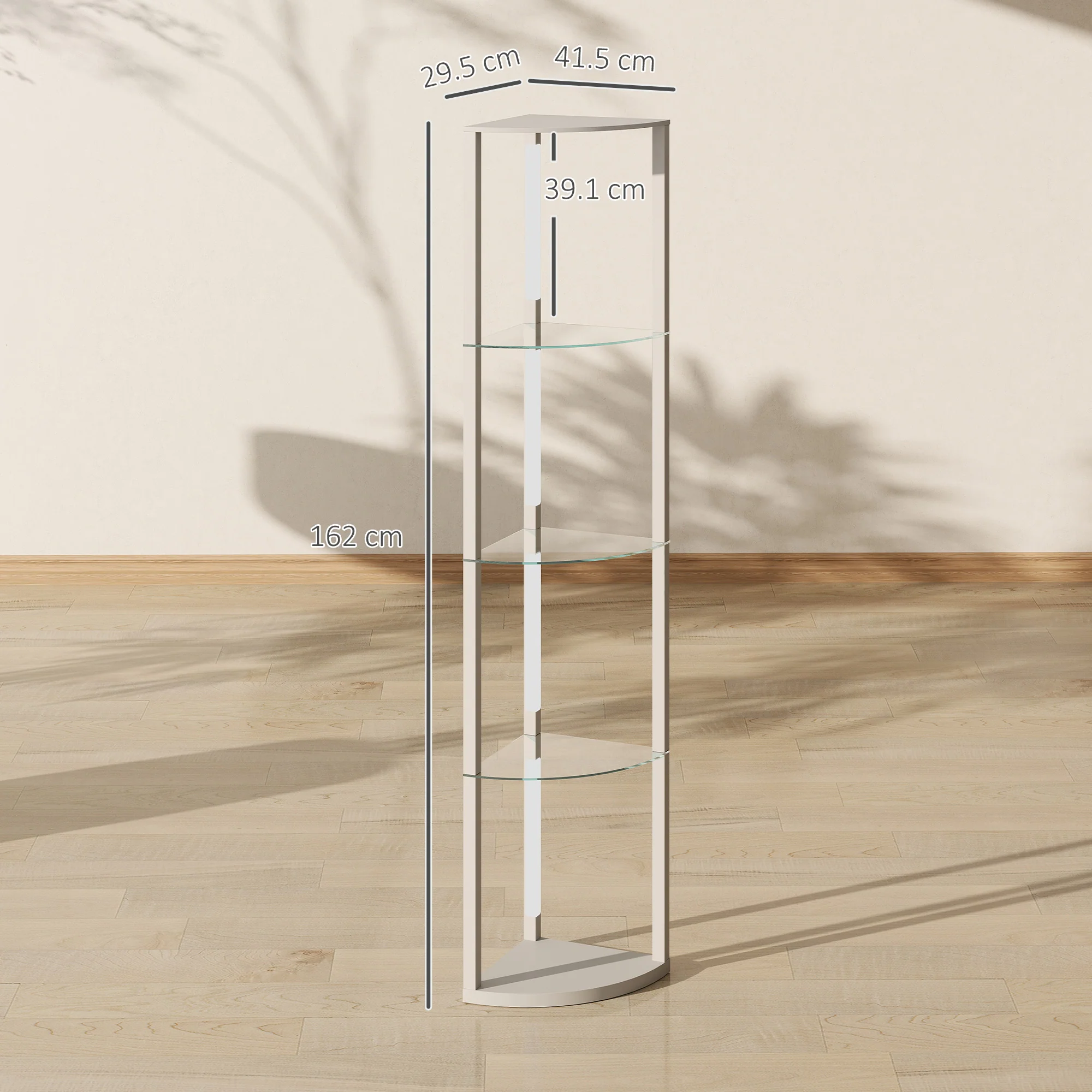 HOMCOM LED Floor Lamp with Shelves, Dimmable Standing Lamp with Foot Switch - Image 5