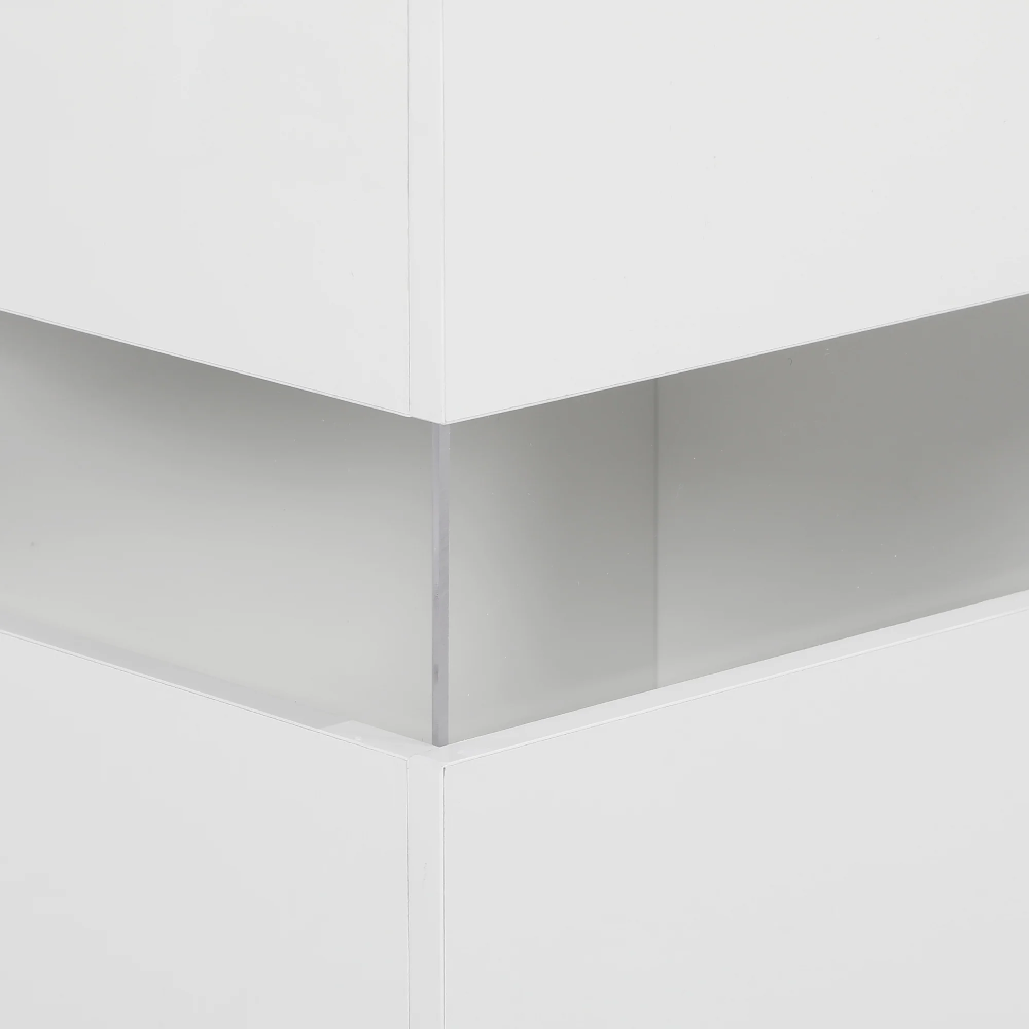 HOMCOM LED Sideboard, High Gloss Storage Cabinet with 4 Drawers, White - Image 9