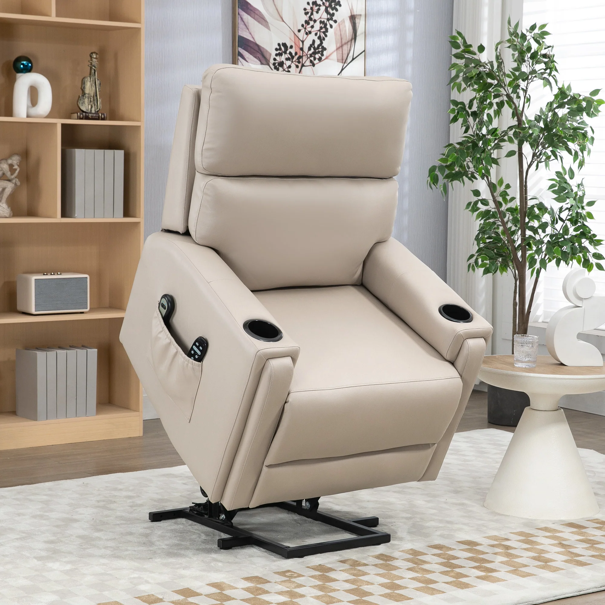 HOMCOM Lift Chair For Living Room, Recliner Chair With Vibration Massage, Heat - Image 2