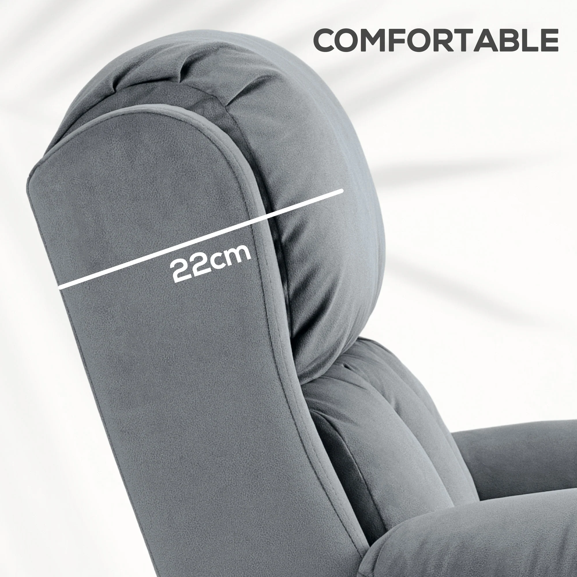 HOMCOM Lift Chair Riser And Recliner Chair With Vibration Massage, Heat, Grey - Image 17