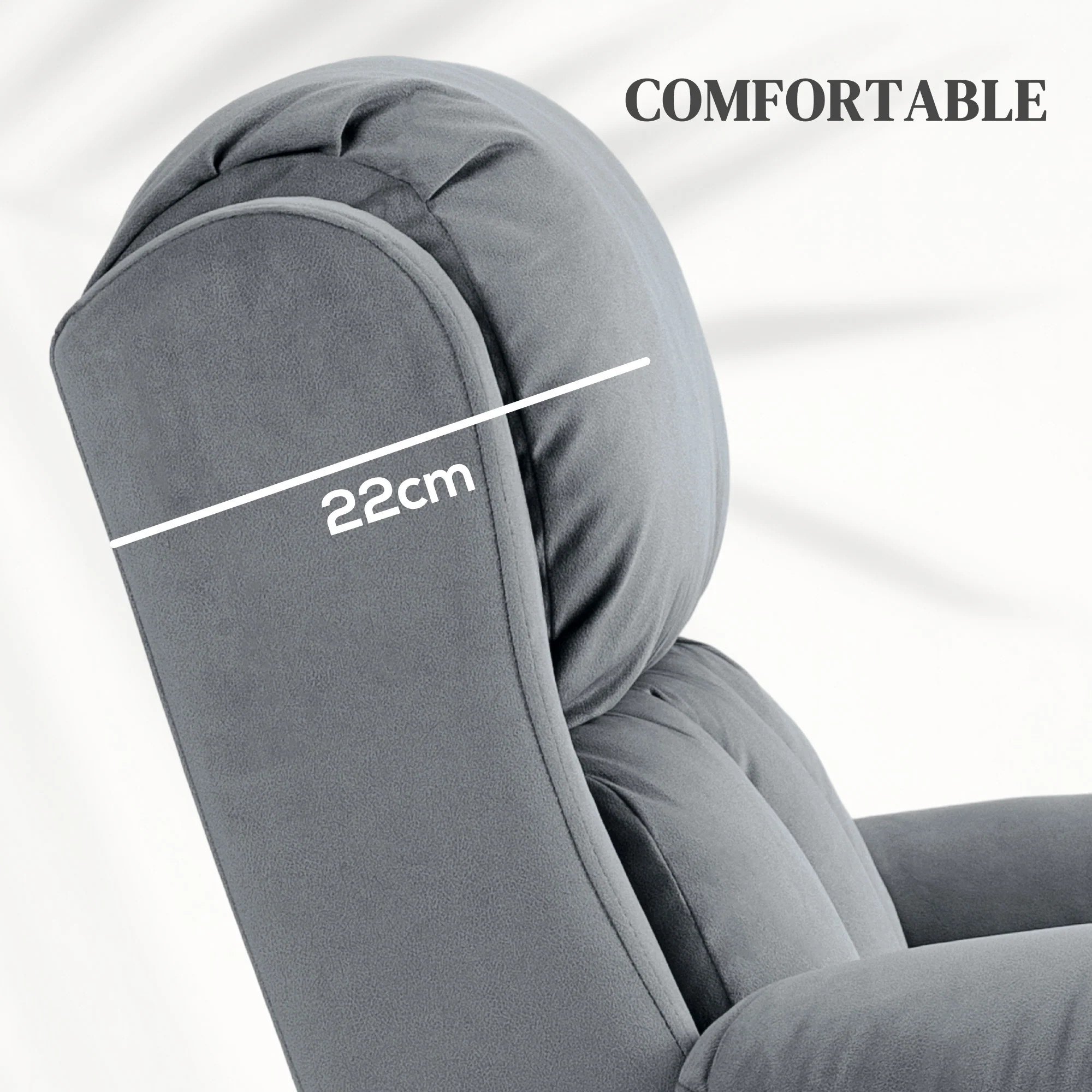 HOMCOM Lift Chair Riser And Recliner Chair With Vibration Massage, Heat, Grey - Image 8