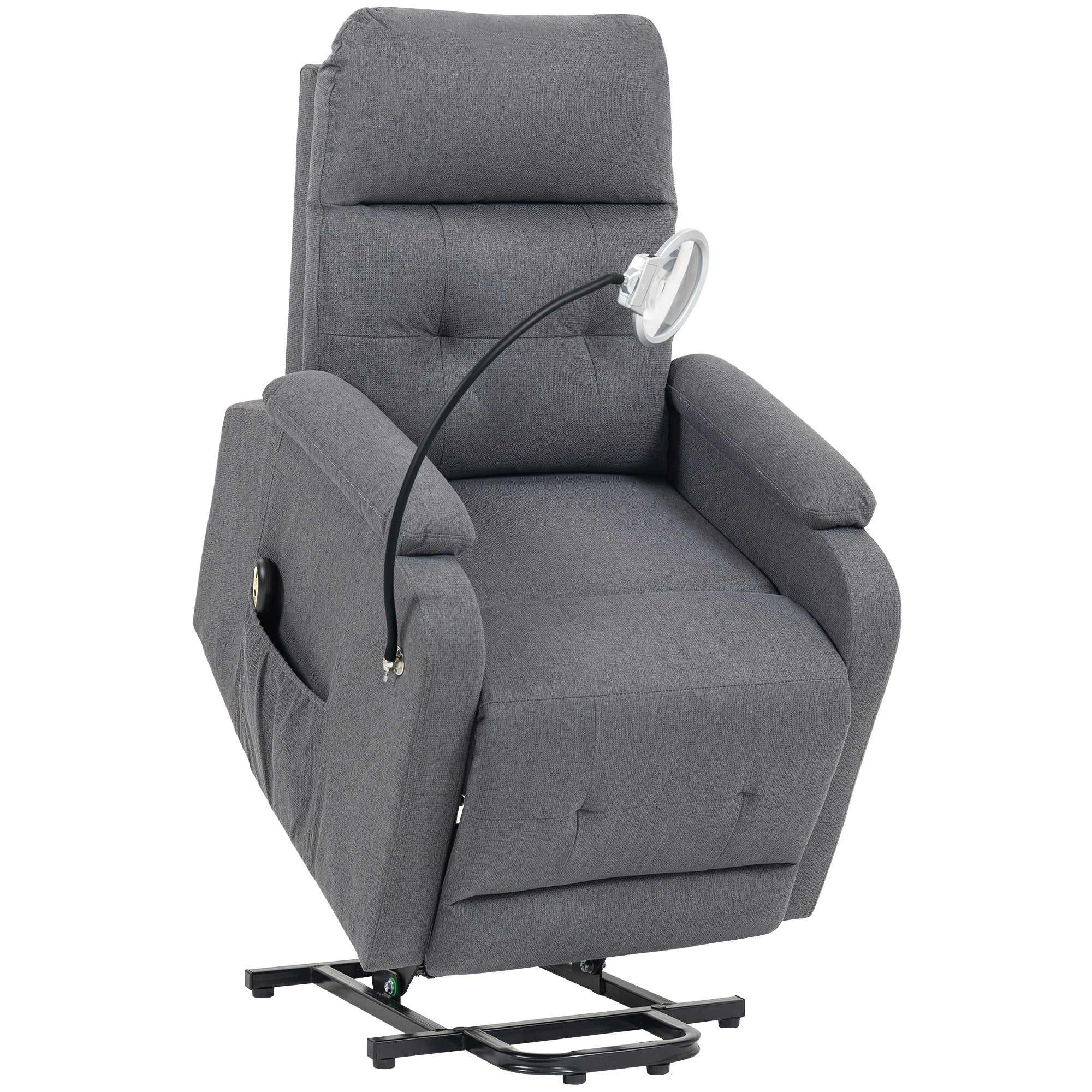 HOMCOM Linen Fabric Electric Recliner Chair With Remote Control - Image 10