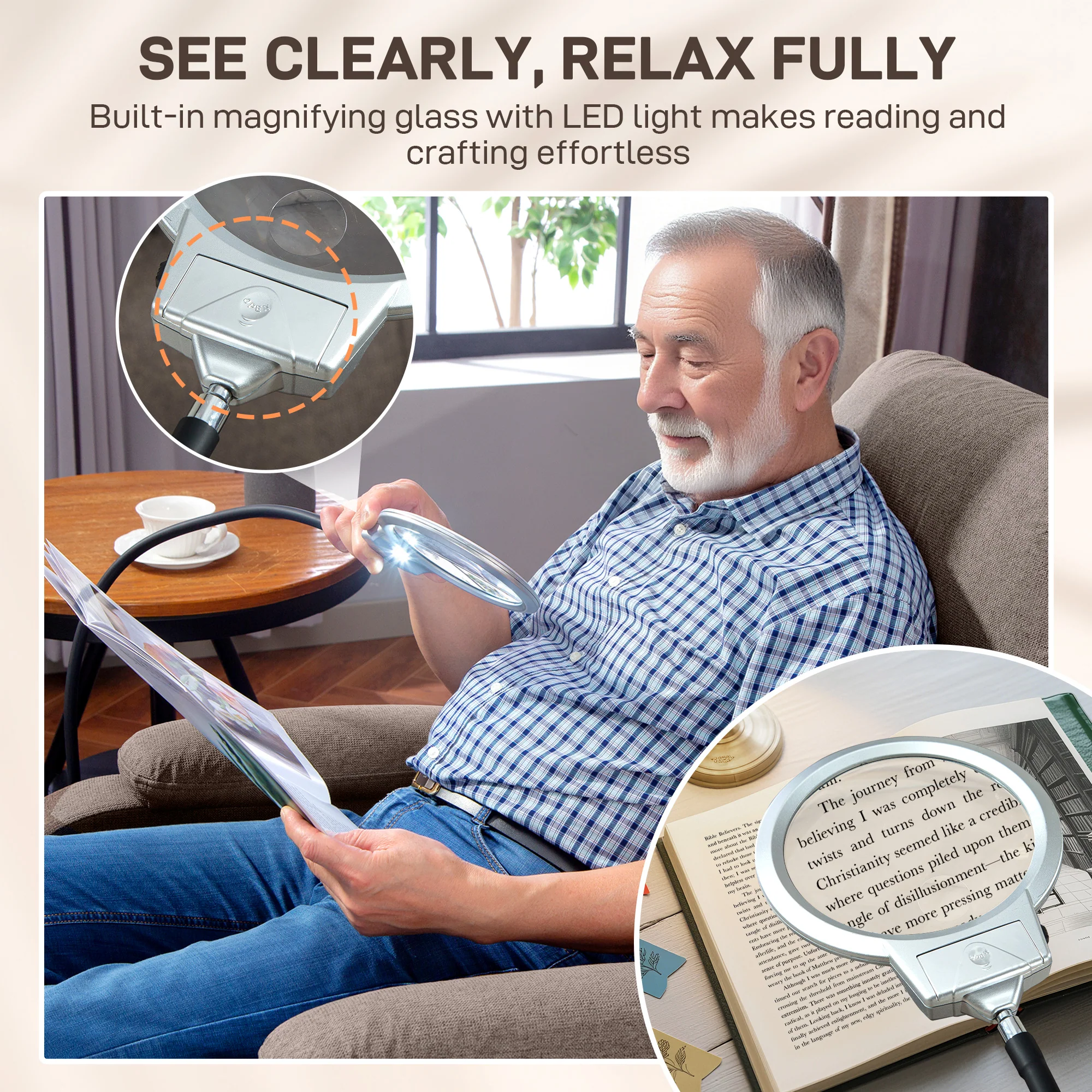 HOMCOM Linen Fabric Electric Recliner Chair With Remote Control - Image 4