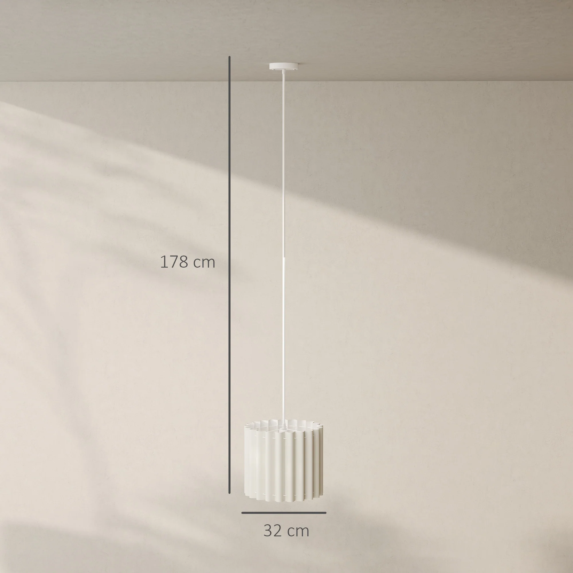 HOMCOM Linen Pendant Light, E27 Lampshade For Living Room, Bedroom - Image 14