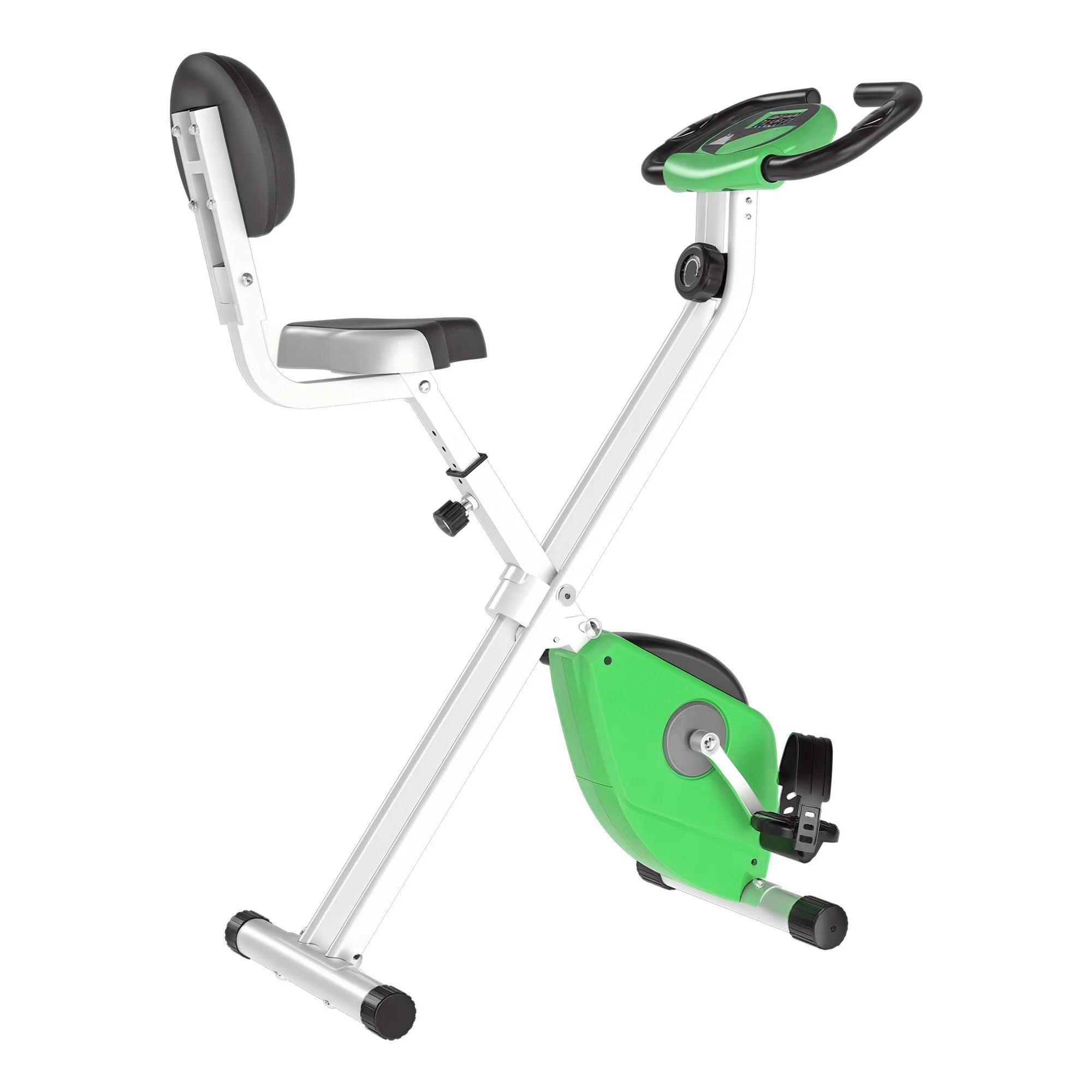 HOMCOM Magnetic Resistance Exercise Bike Foldable LCD Adjustable Seat Green