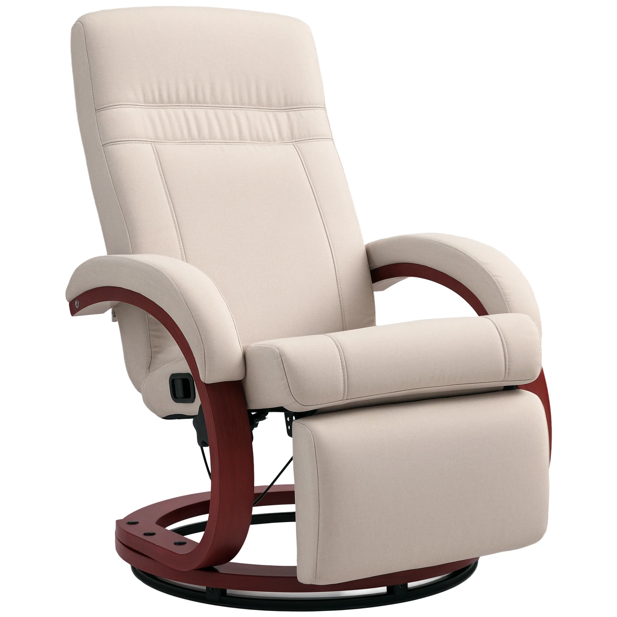 HOMCOM Manual Recliner Swivel Reclining Chair with Footrest Armrests Grey - Image 10