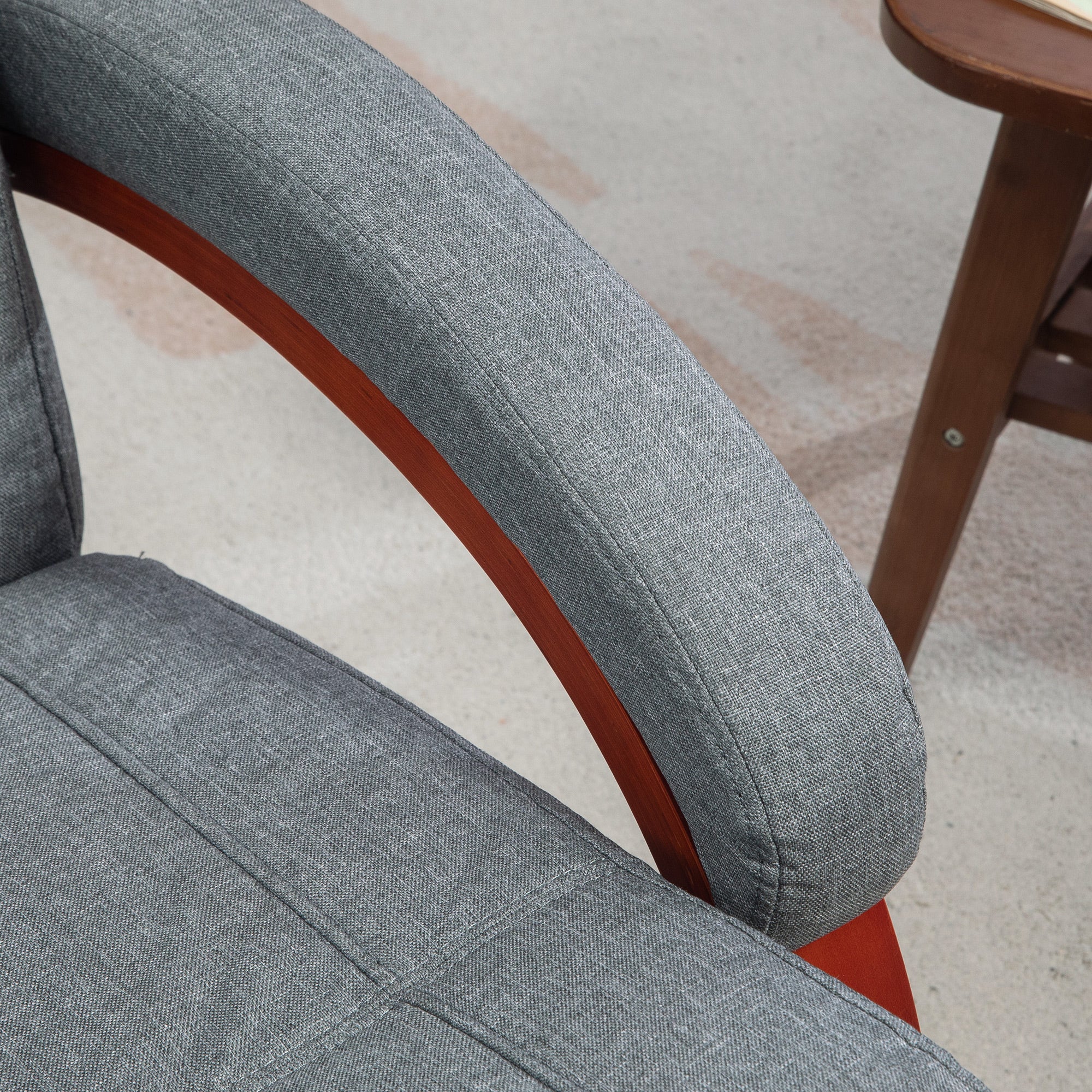 HOMCOM Manual Recliner Swivel Reclining Chair with Footrest Armrests Grey - Image 8