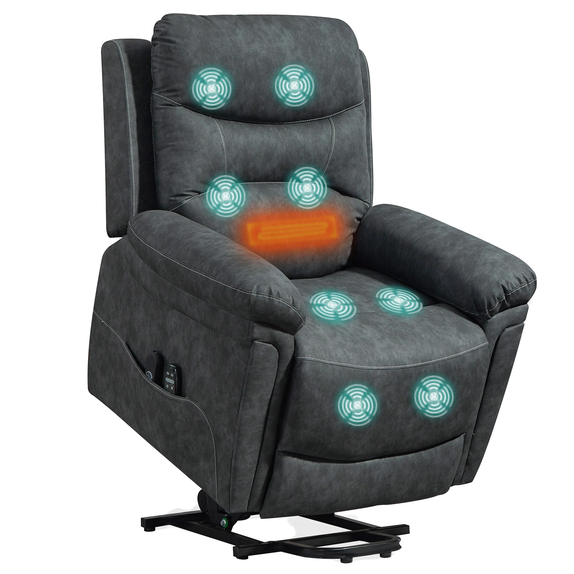 HOMCOM Massage Recliner Chair, Lift Chair With Heat, USB, Remote - Image 10
