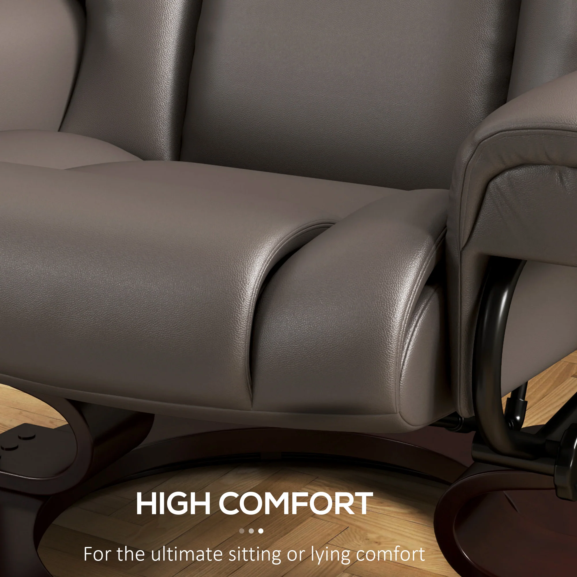 HOMCOM Massage Recliner Chair with Footstool and Adjustable Backrest - Image 15