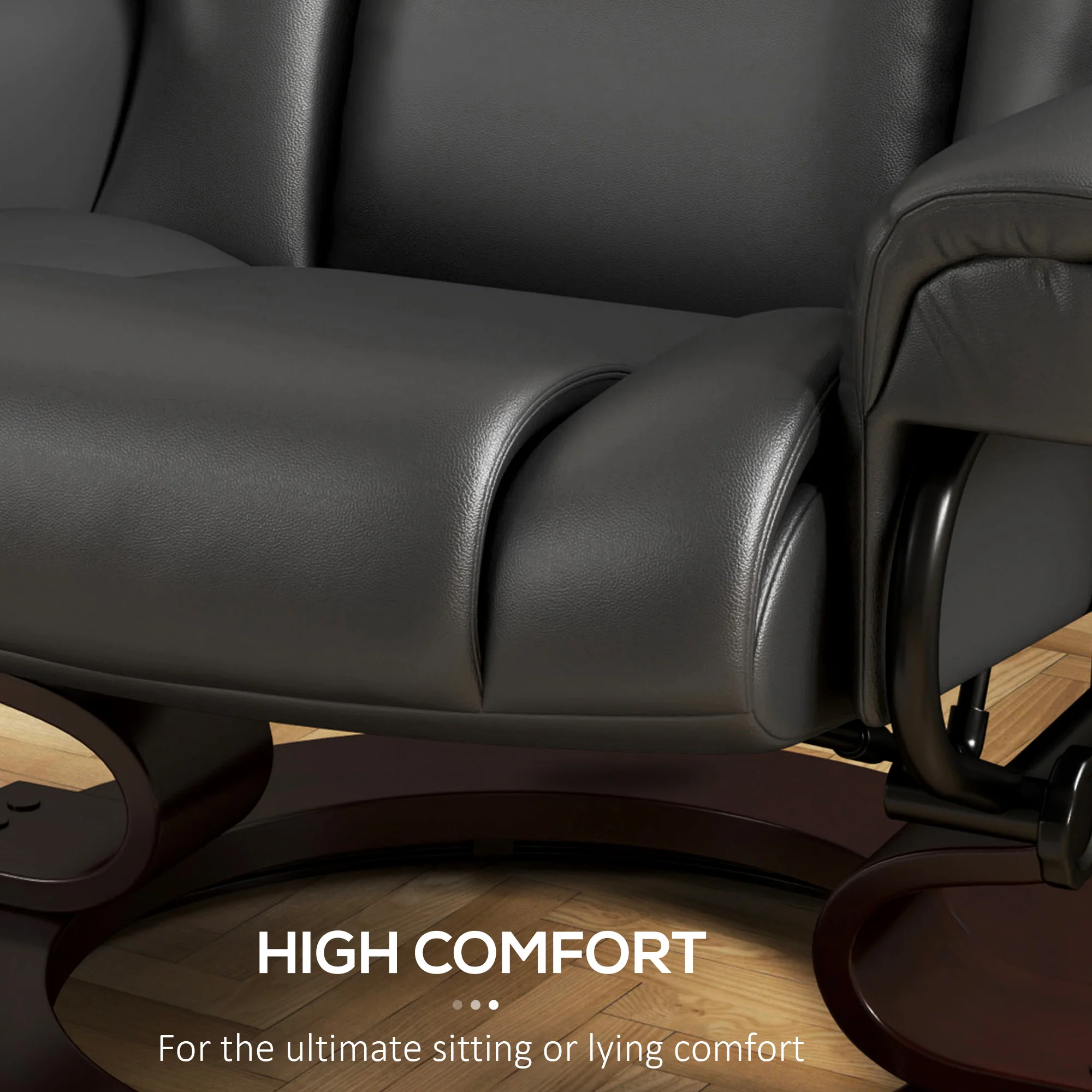HOMCOM Massage Recliner Chair with Footstool and Adjustable Backrest - Image 6