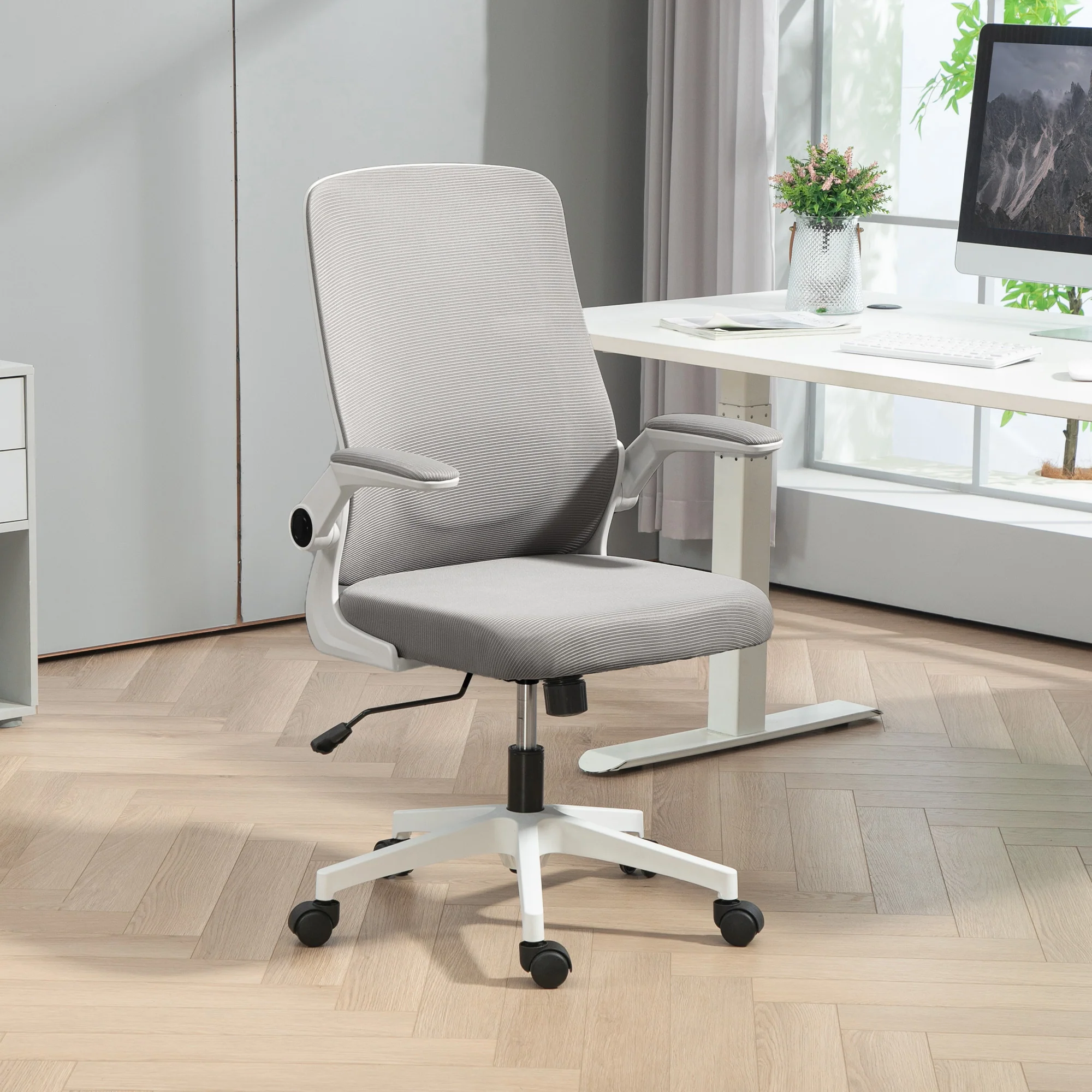 HOMCOM Mesh Desk Chair With Tilt Function, Lumbar Support - Image 11