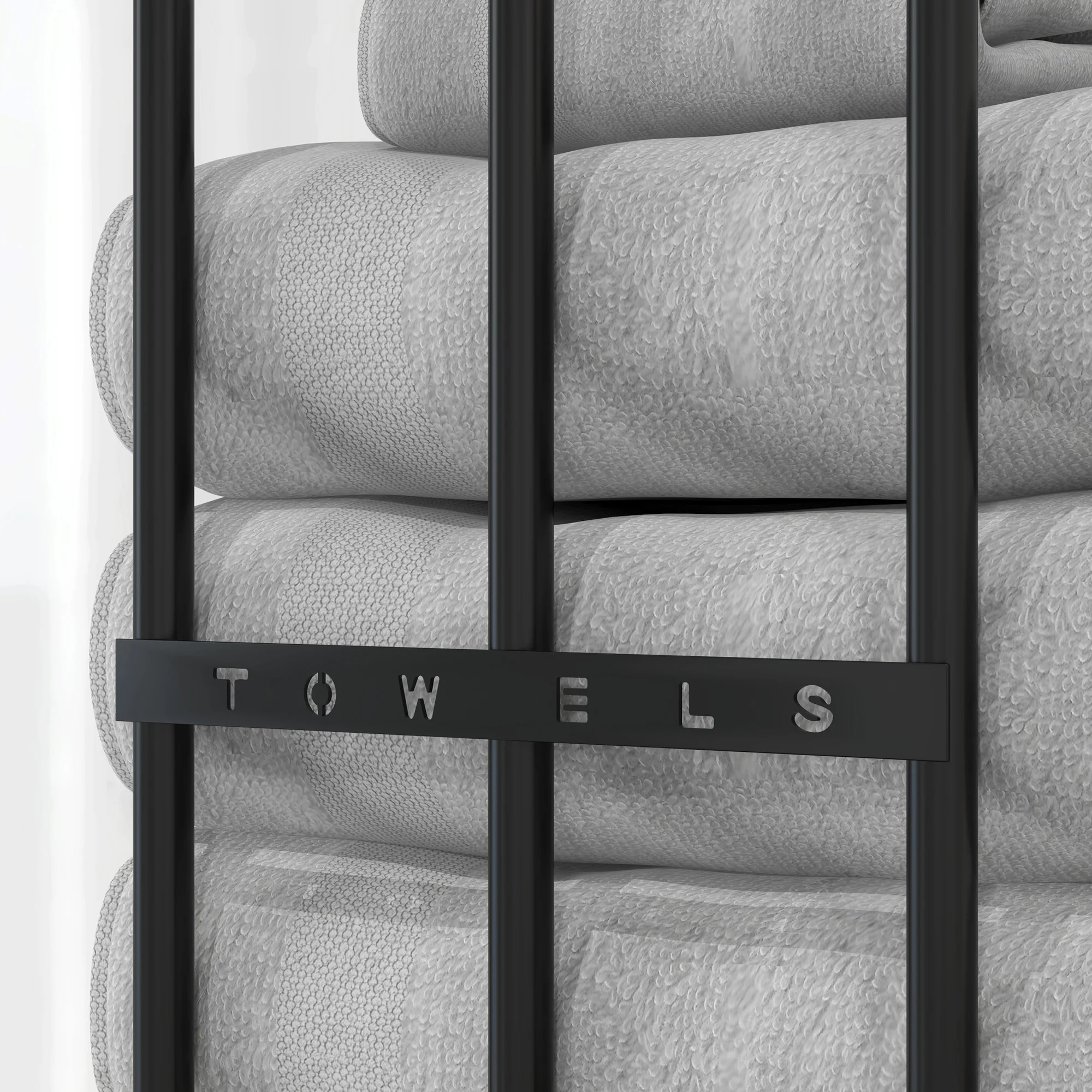 HOMCOM Metal Towel Rack Wall Mounted, 3 Bar Towel Rail For Bathroom, Black - Image 8