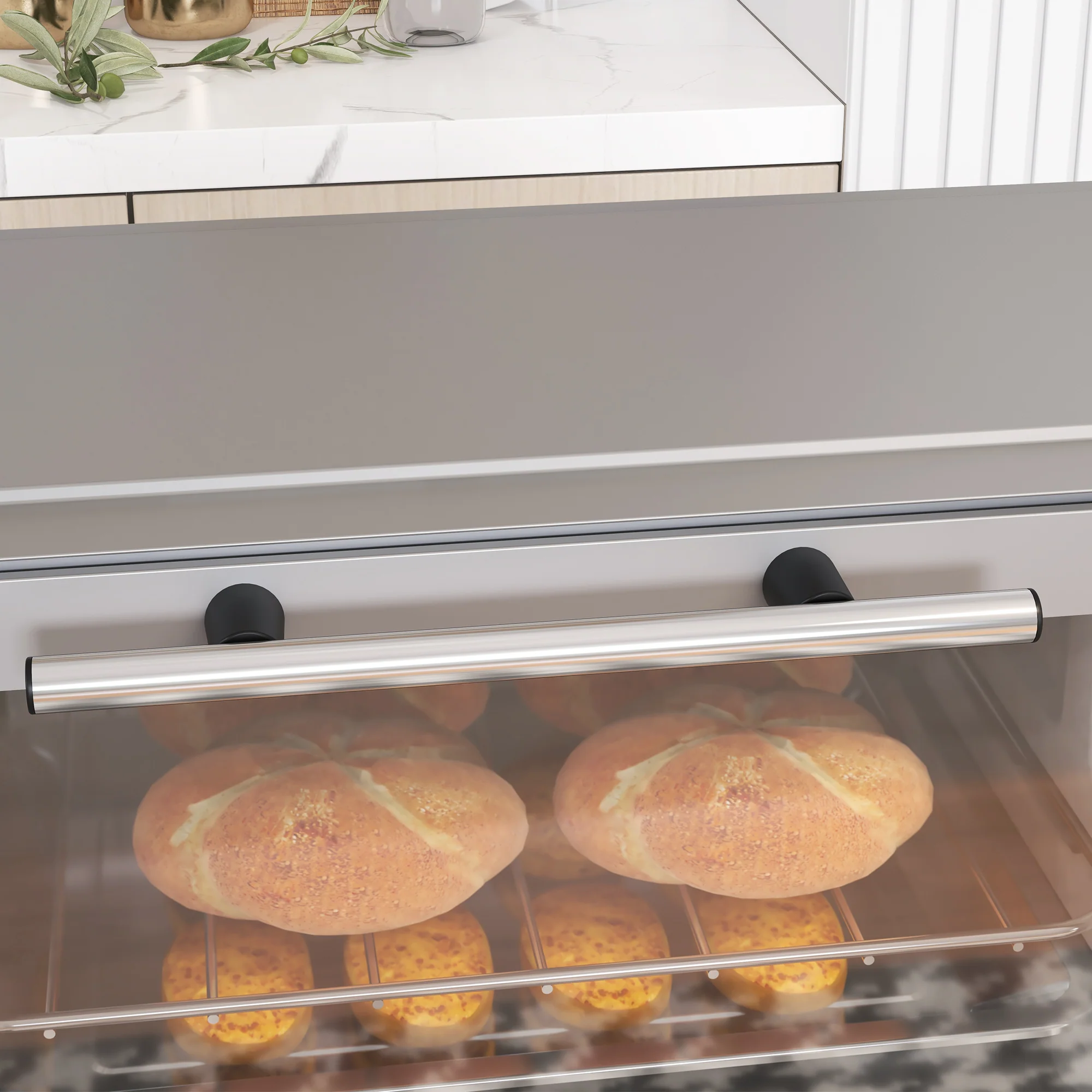HOMCOM Mini Oven 9L Countertop Electric Grill W/ Temp Timer Control 750W - Image 9
