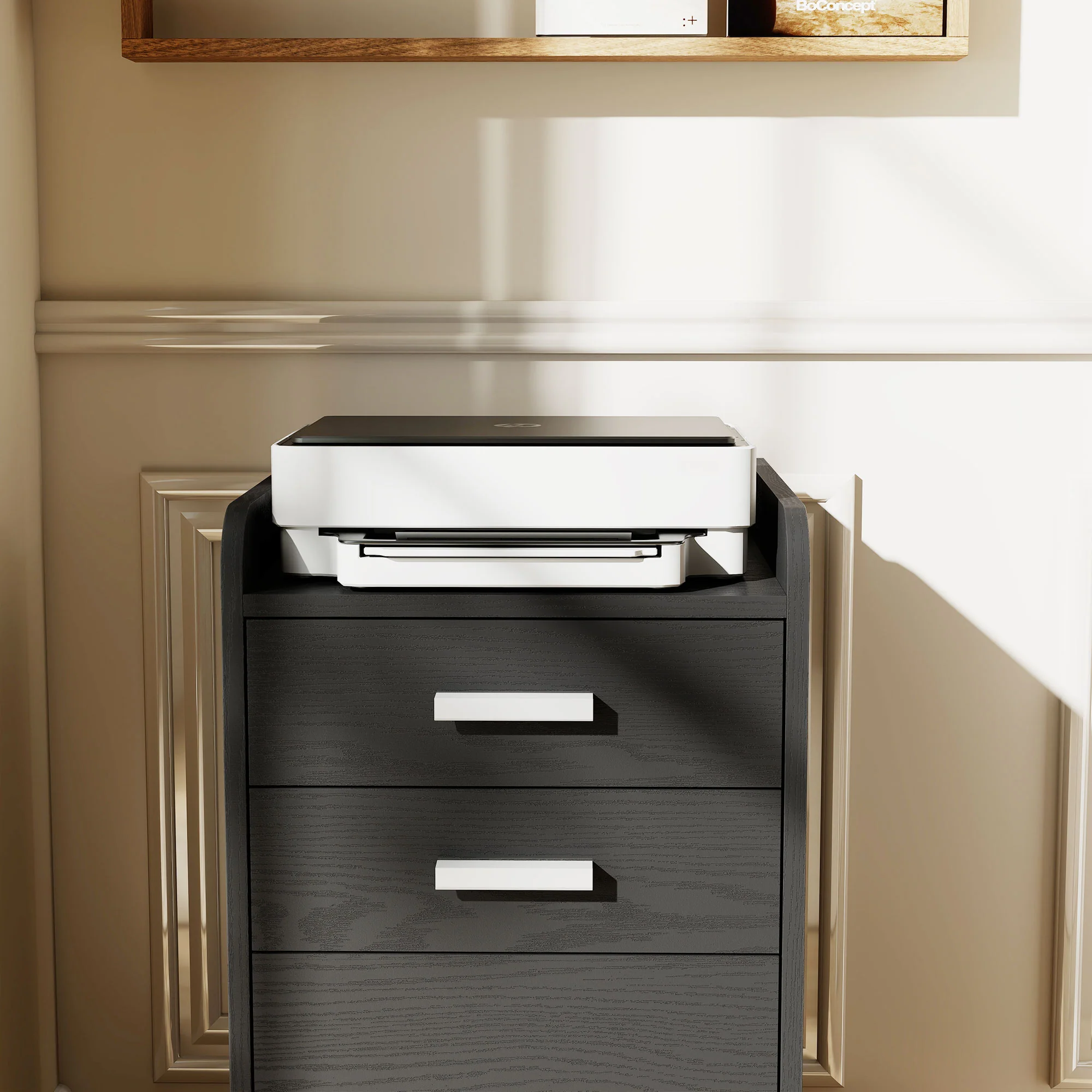 HOMCOM Mobile Filing Cabinet, File Cabinet with 3 Drawers, Black - Image 9