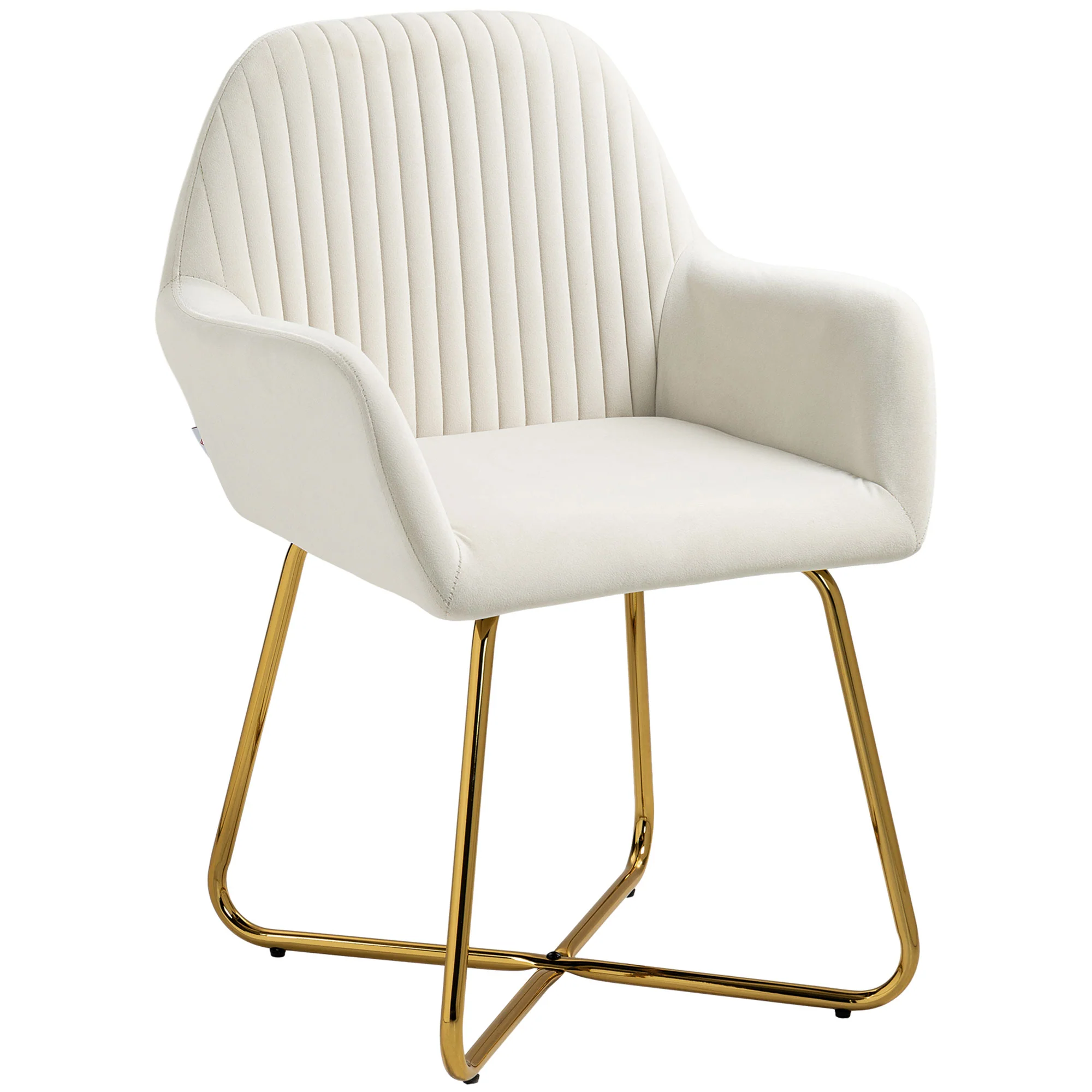 HOMCOM Modern Accent Chair Velvet-Touch Upholstered Armchair Pink/Cream - Image 10