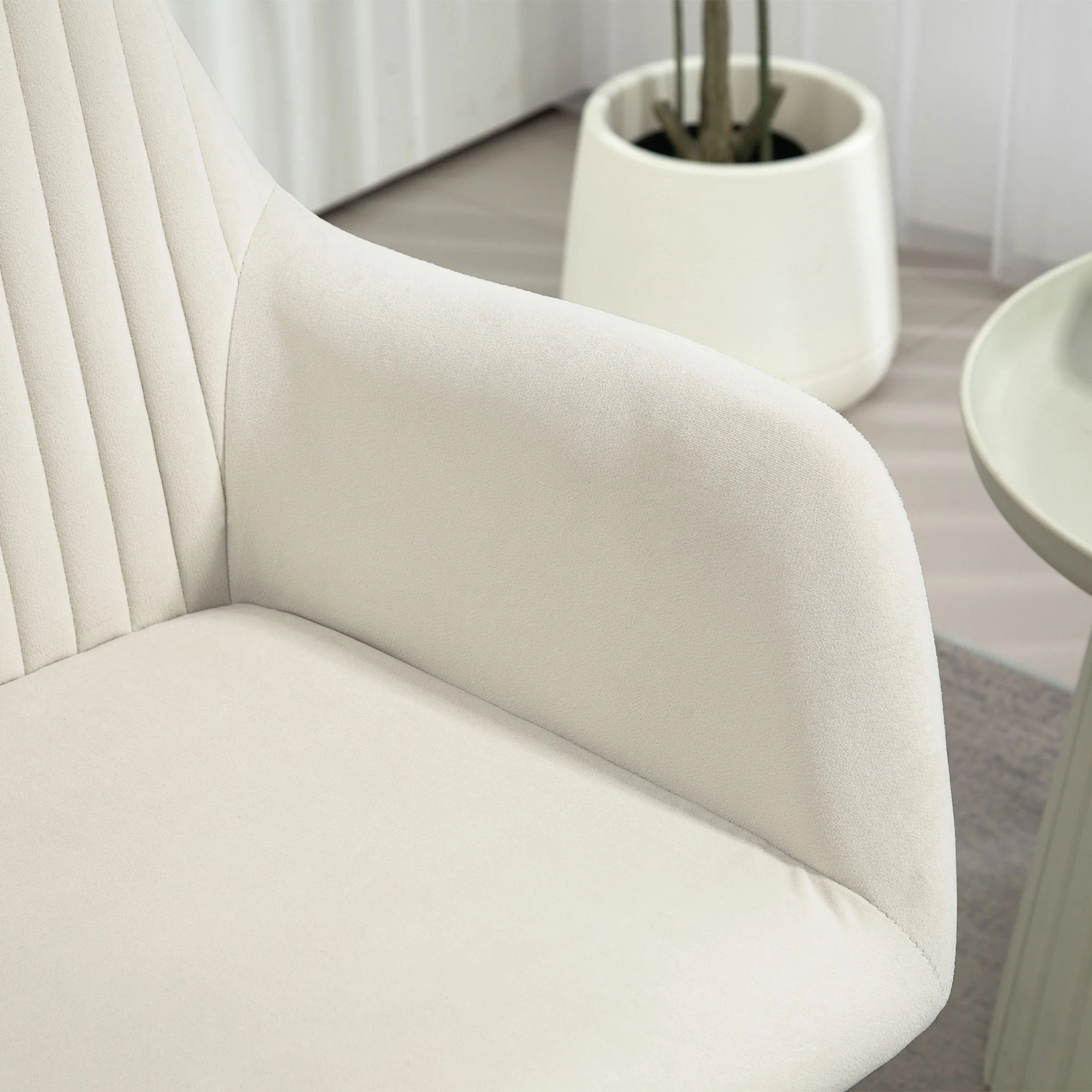 HOMCOM Modern Accent Chair Velvet-Touch Upholstered Armchair Pink/Cream - Image 16