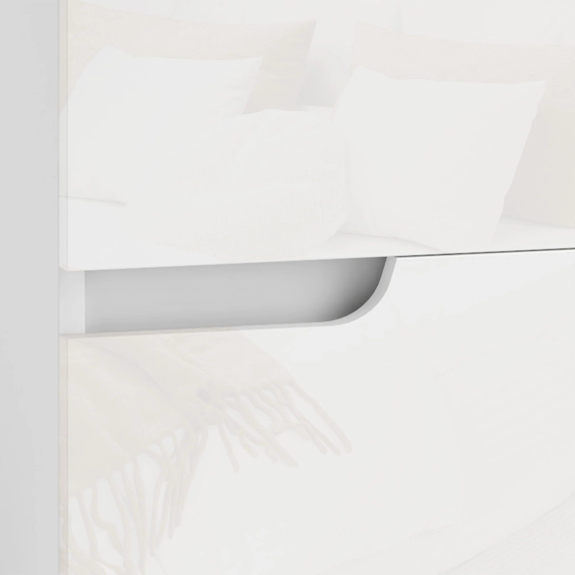HOMCOM Modern Bedside Table With 2 Drawers For Bedroom, Living Room, White - Image 9