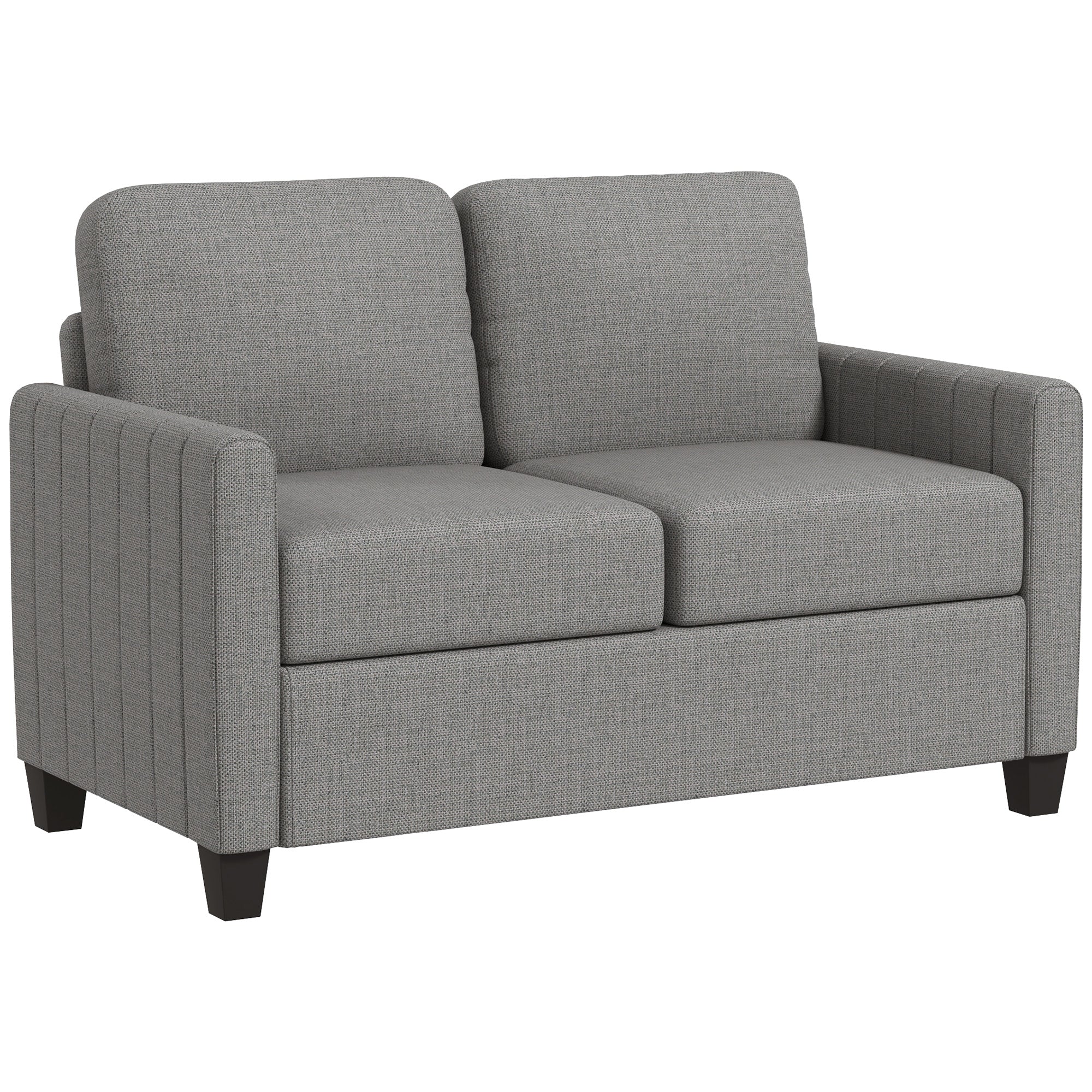 HOMCOM Modern 2 Seater Sofa With Spring Cushion, Back Pillow - Blue/Grey