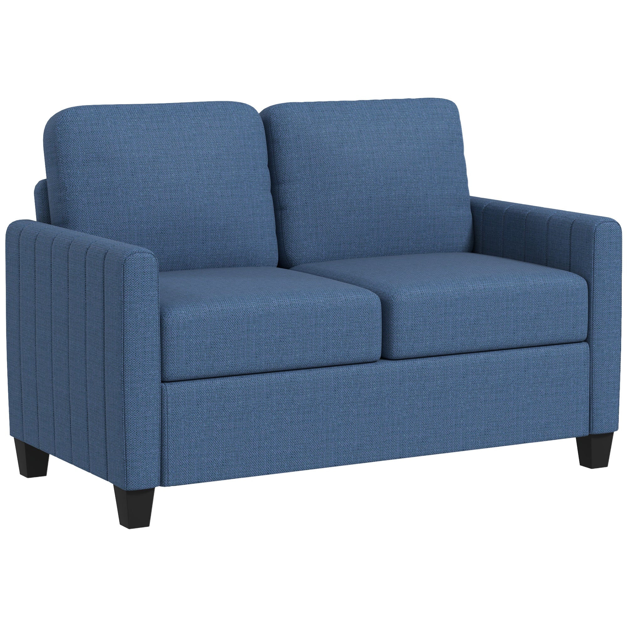 HOMCOM Modern 2 Seater Sofa With Spring Cushion, Back Pillow - Blue/Grey - Image 10
