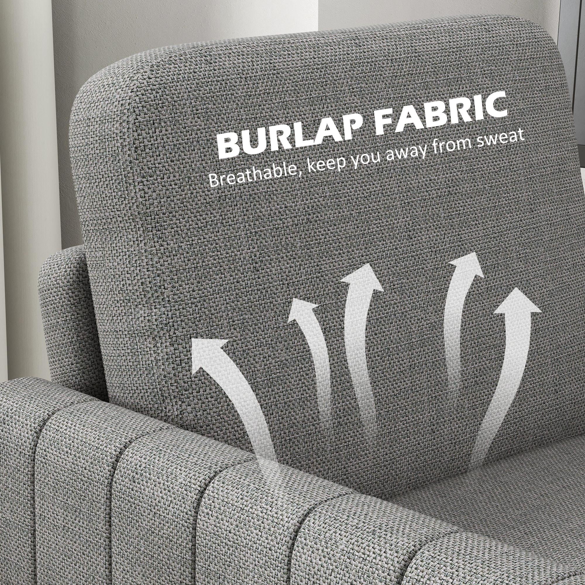 HOMCOM Modern Grey Accent Chair With Spring Cushion, Back Pillow - Image 6