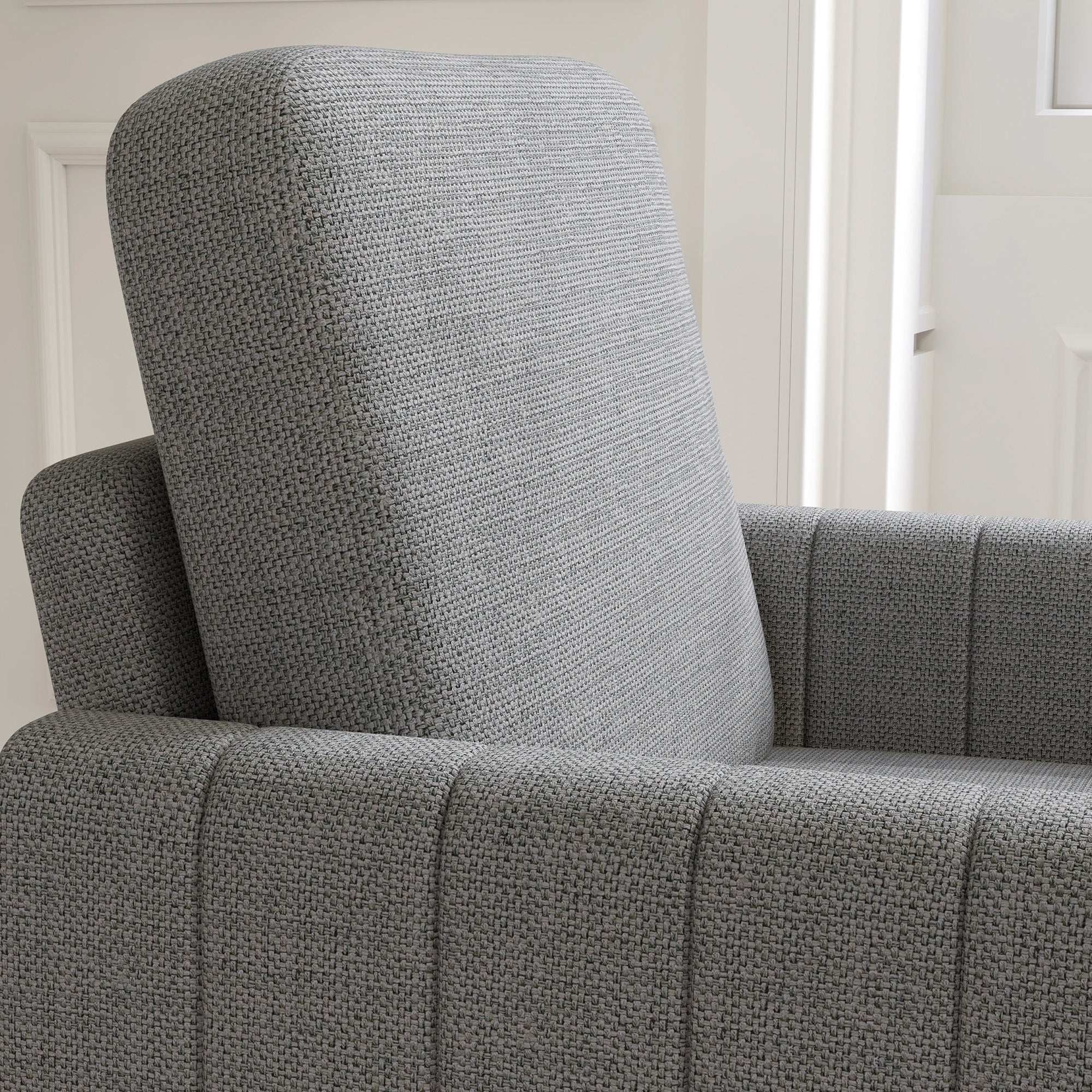 HOMCOM Modern Grey Accent Chair With Spring Cushion, Back Pillow - Image 9