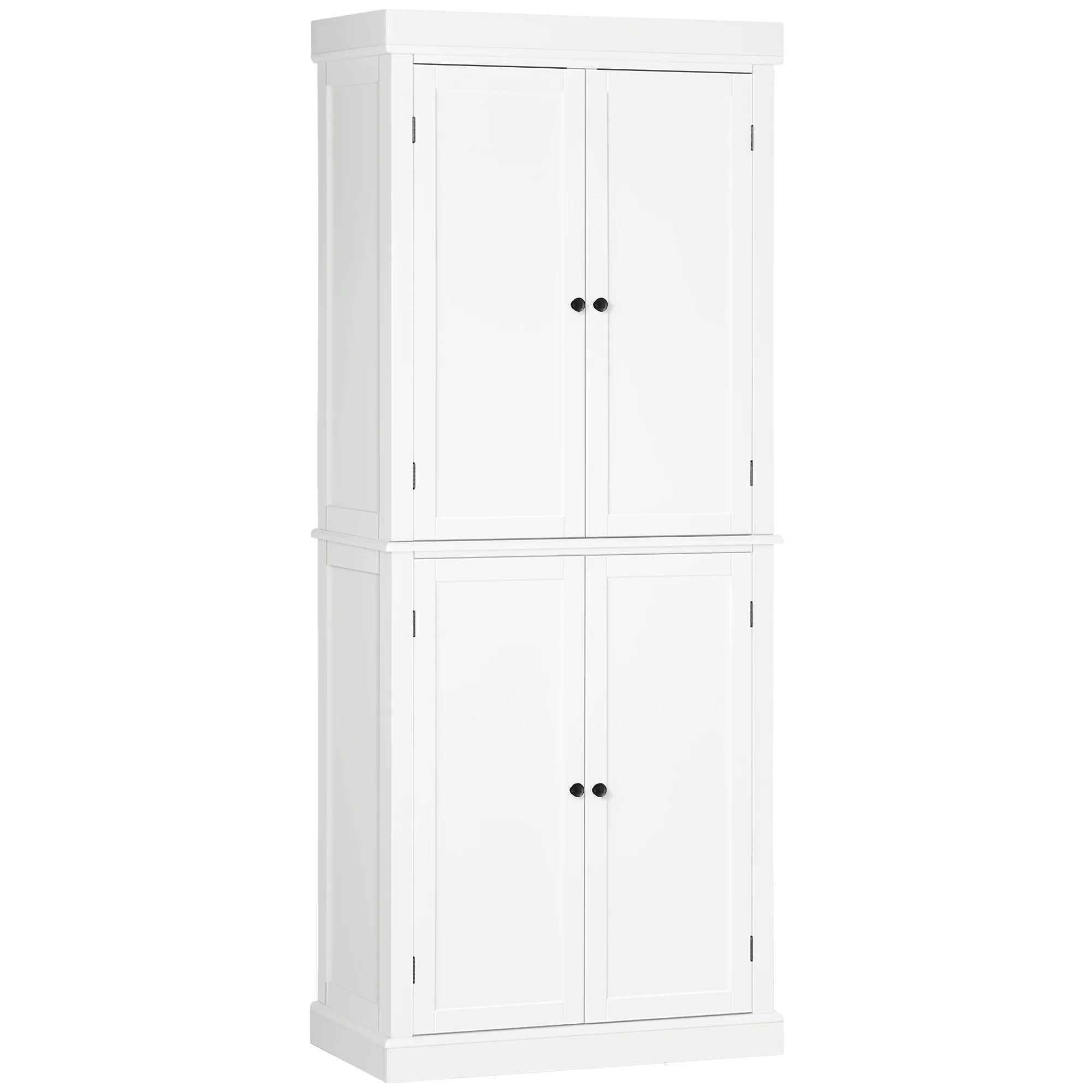 HOMCOM Modern Kitchen Storage Cabinet, 6-Tier Shelves W/ 4 Adjustable, White