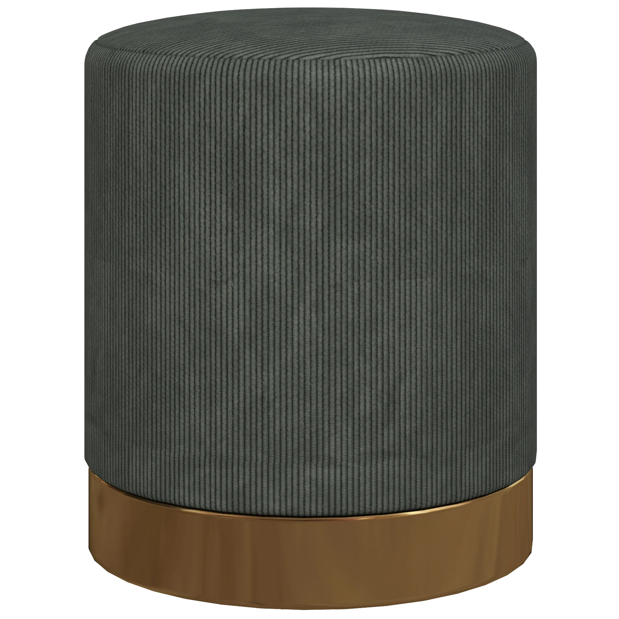 HOMCOM Modern Round Footstool, Fabric Upholstered Foot Rest, Light Brown - Image 25