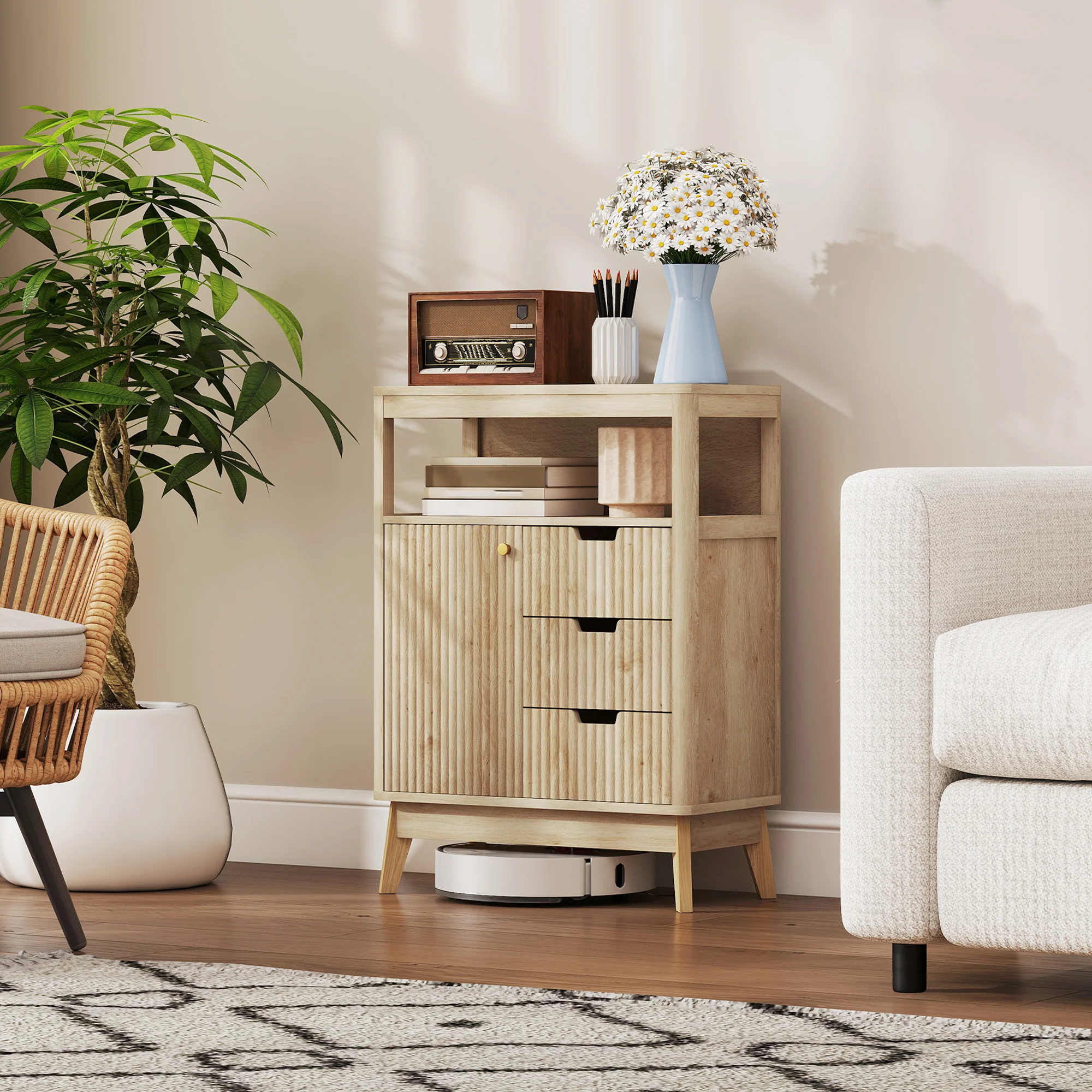 HOMCOM Modern Sideboard Storage Cabinet for Living Room Dining Room Bedroom - Image 2