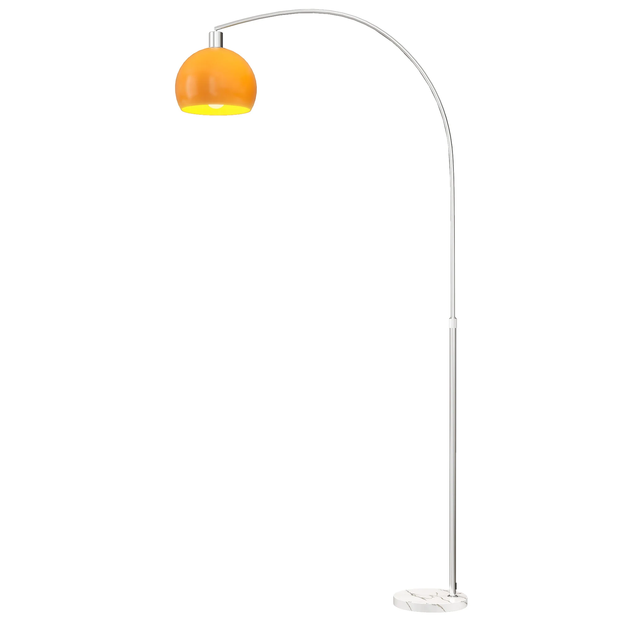 HOMCOM Modern Standing Lamp with Shade & Foot Switch, Orange