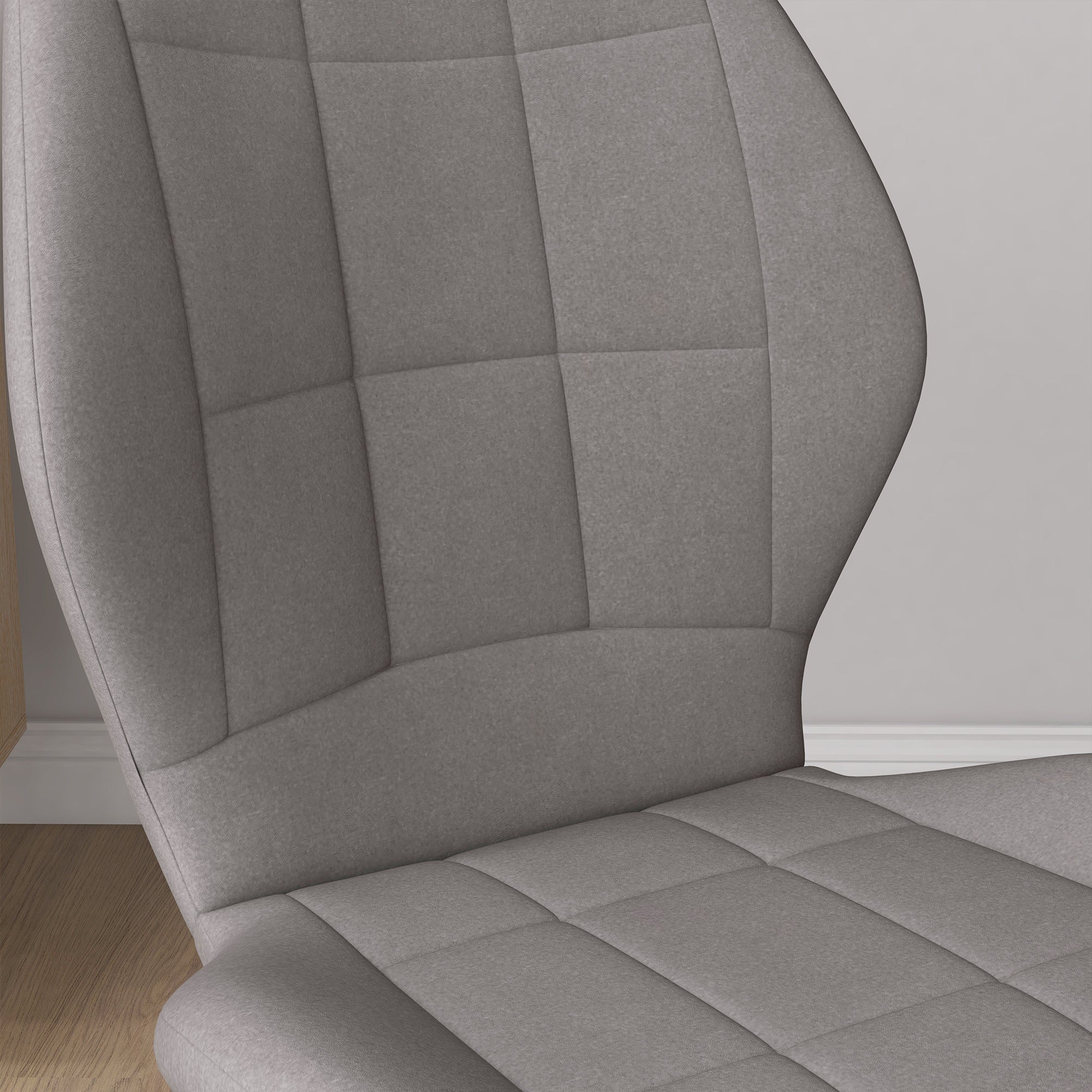 HOMCOM Modern Style Kitchen Chairs Set Of 4 With Flannel Upholstered, Light Grey - Image 9