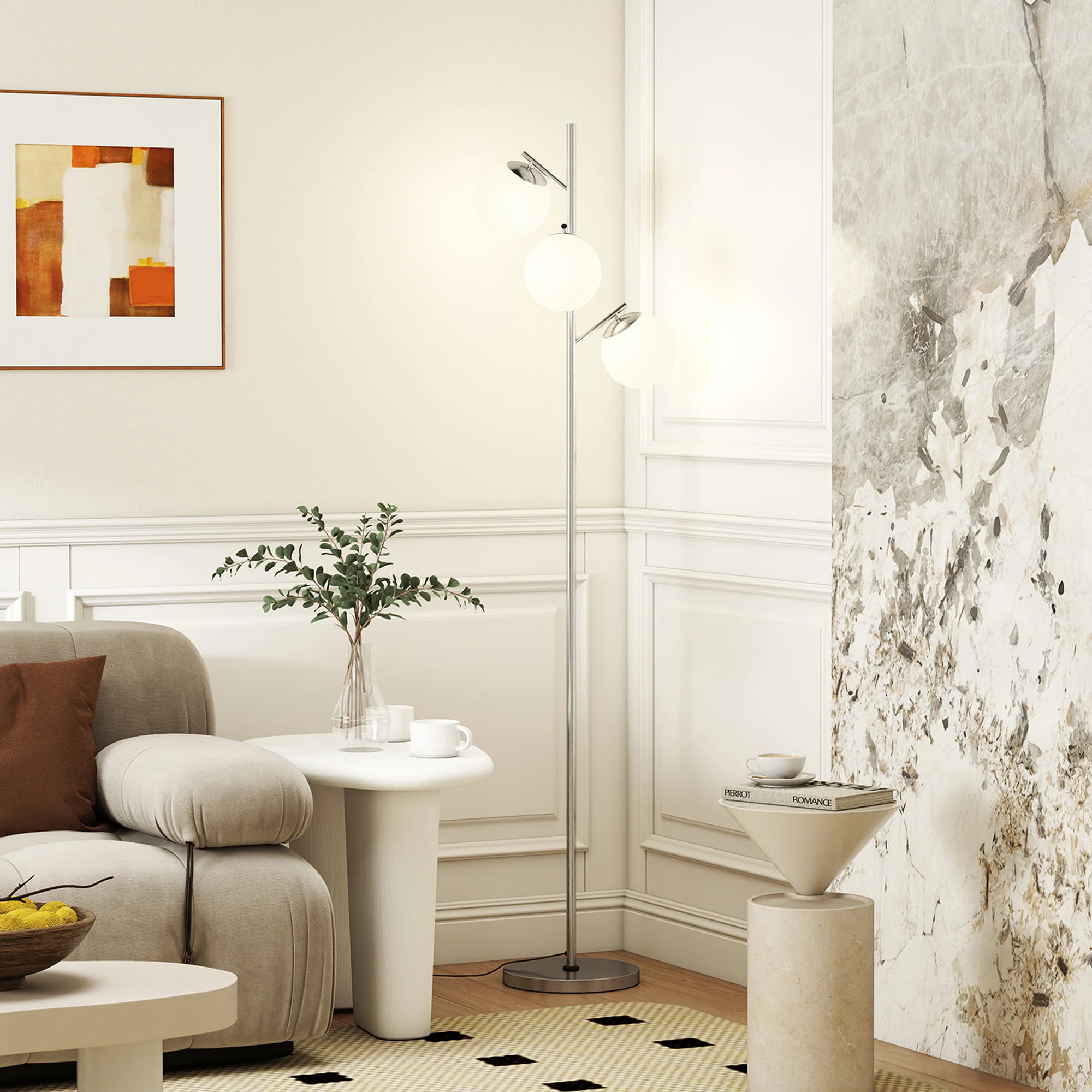 HOMCOM Modern Tree Floor Lamp With 3 Light, For Living Room Bedroom - Image 20