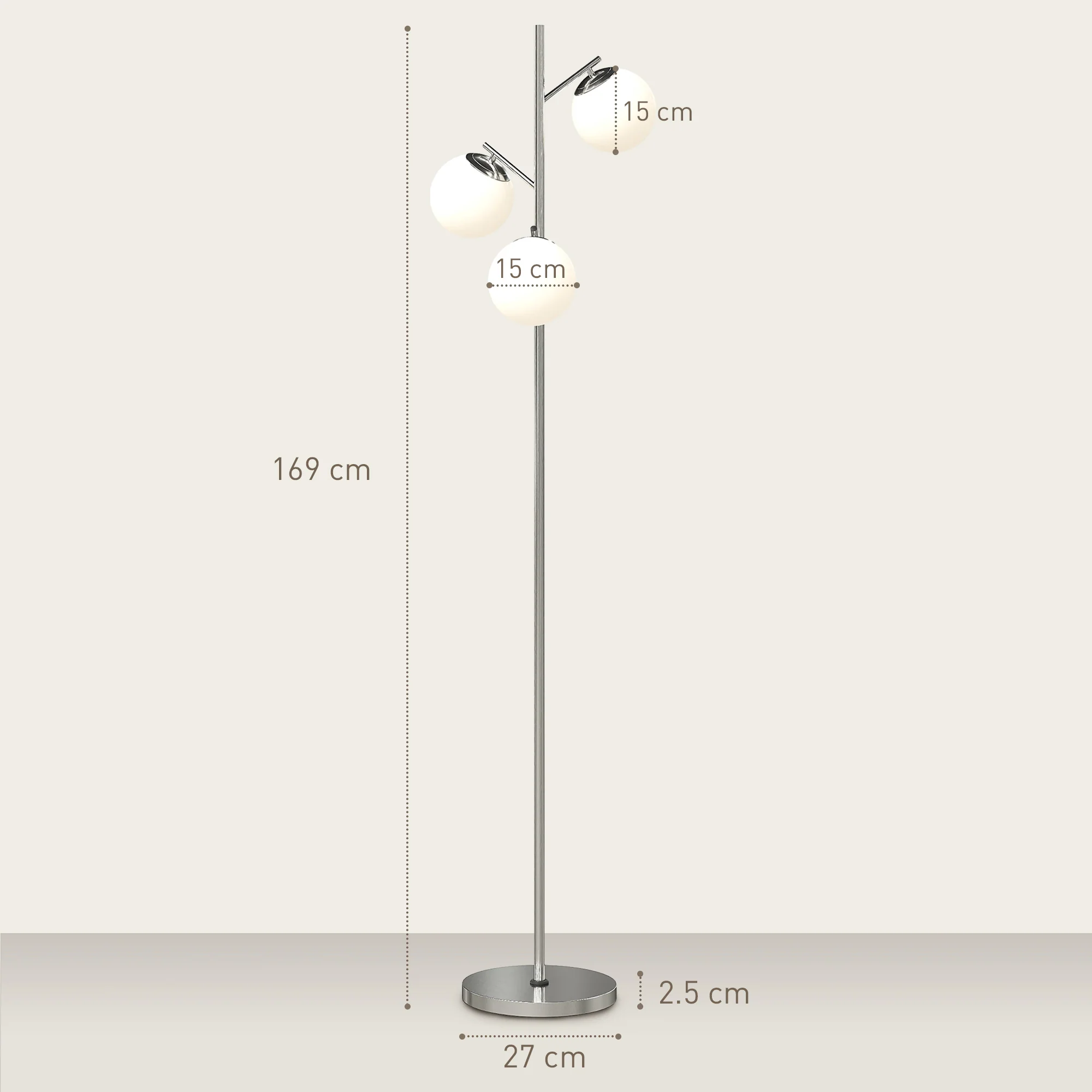 HOMCOM Modern Tree Floor Lamp With 3 Light, For Living Room Bedroom - Image 23