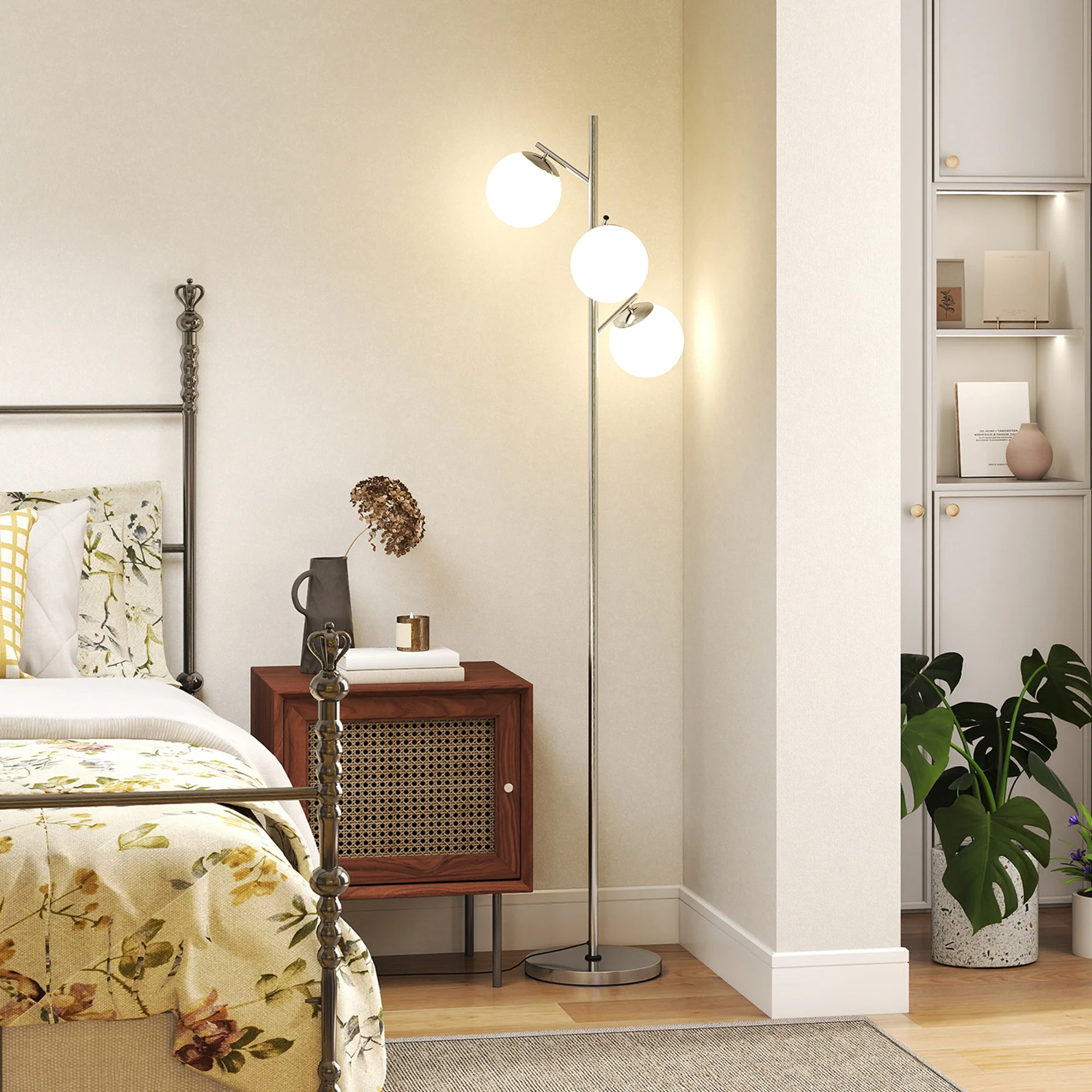 HOMCOM Modern Tree Floor Lamp With 3 Light, For Living Room Bedroom - Image 25
