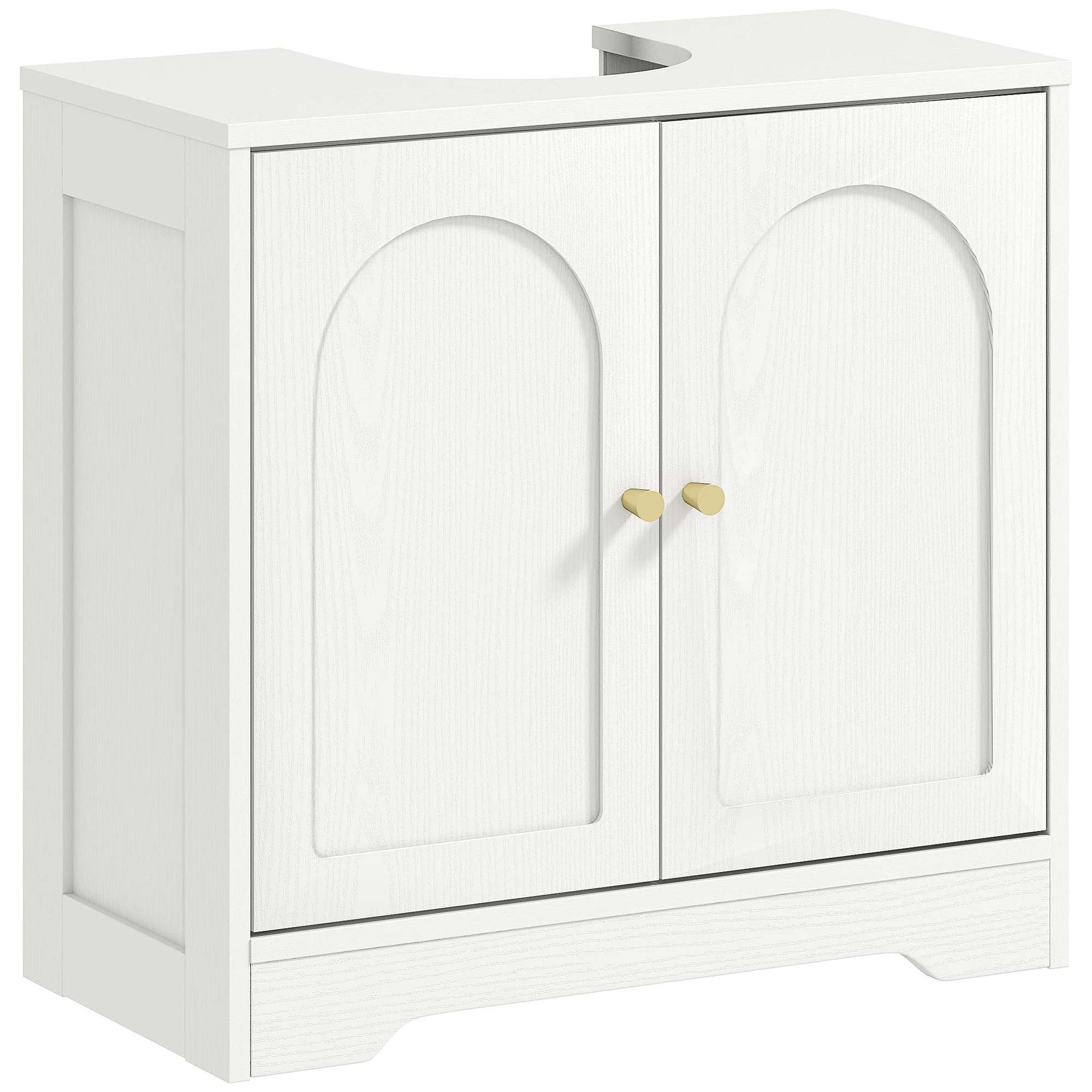 HOMCOM Modern Under Sink Cabinet for Basin without or with Pedestal, White