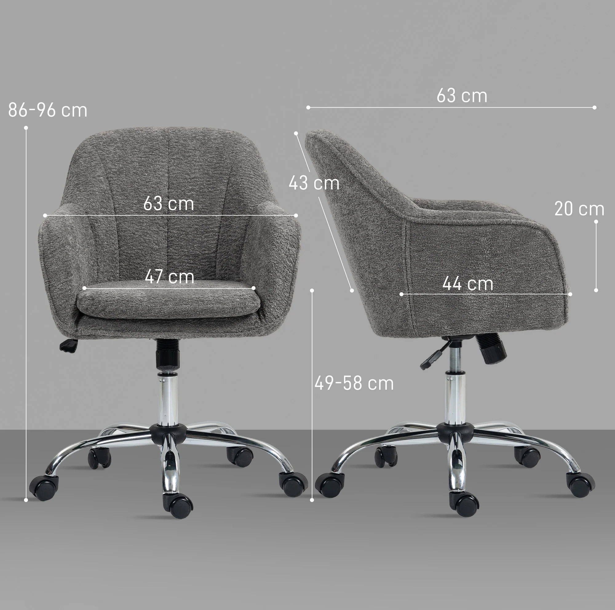 HOMCOM Modern Velvet Office Desk Chair For Bedroom, Living Room - Image 23