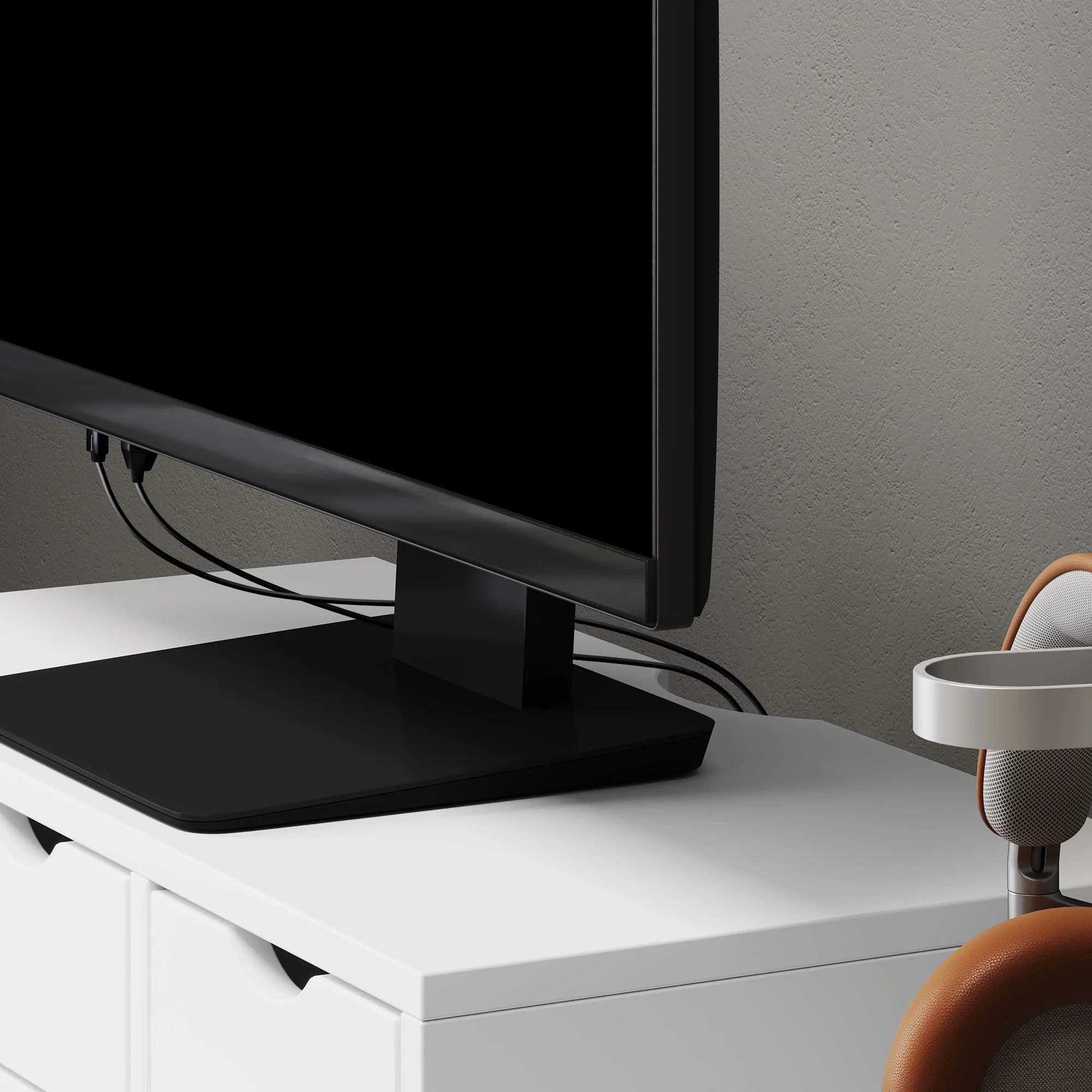 HOMCOM Monitor Stand Riser with 3 Drawers for Laptop, Computer, PC, White - Image 9