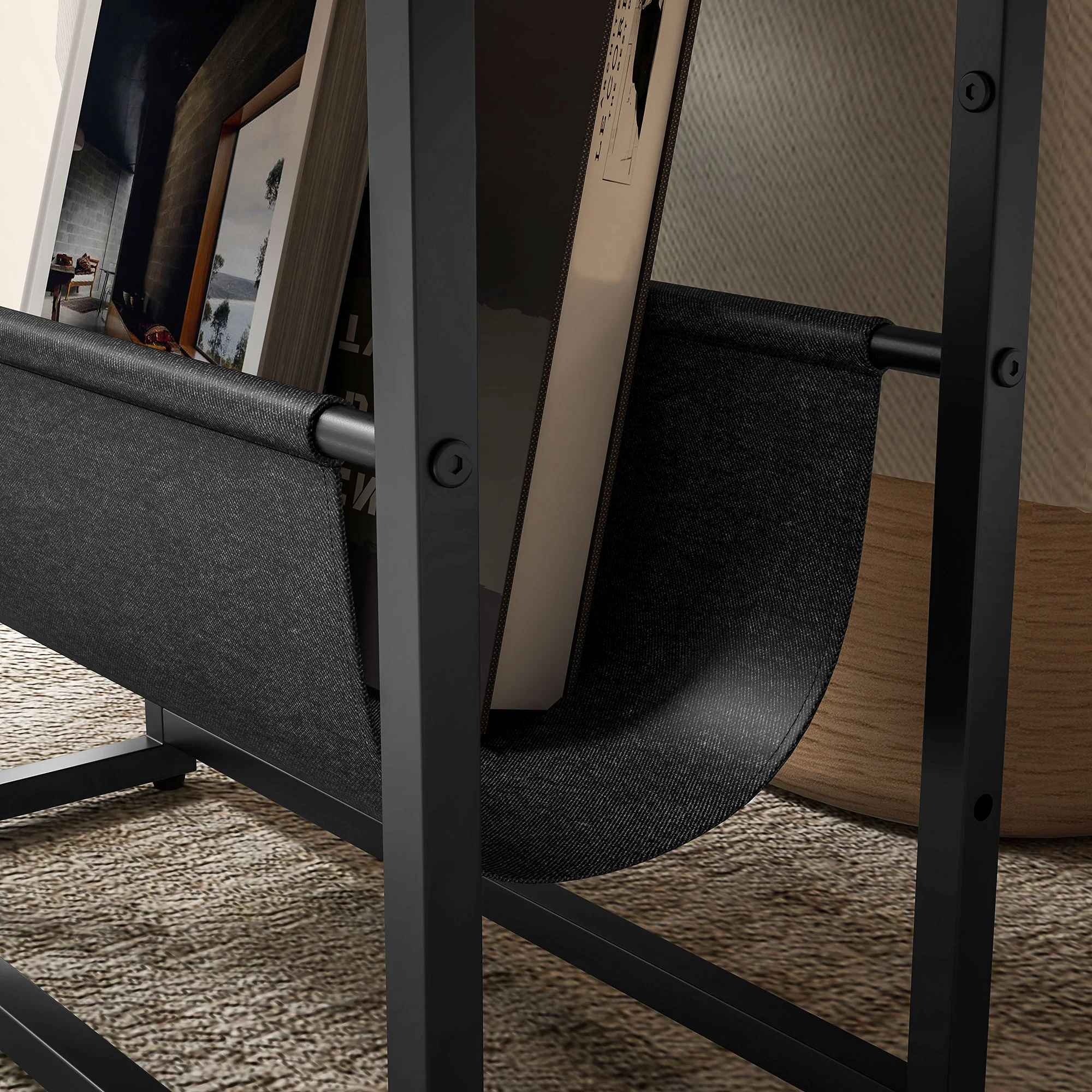 HOMCOM Narrow Side Table, End Table with 3-Tier Storage for Living Room - Image 9