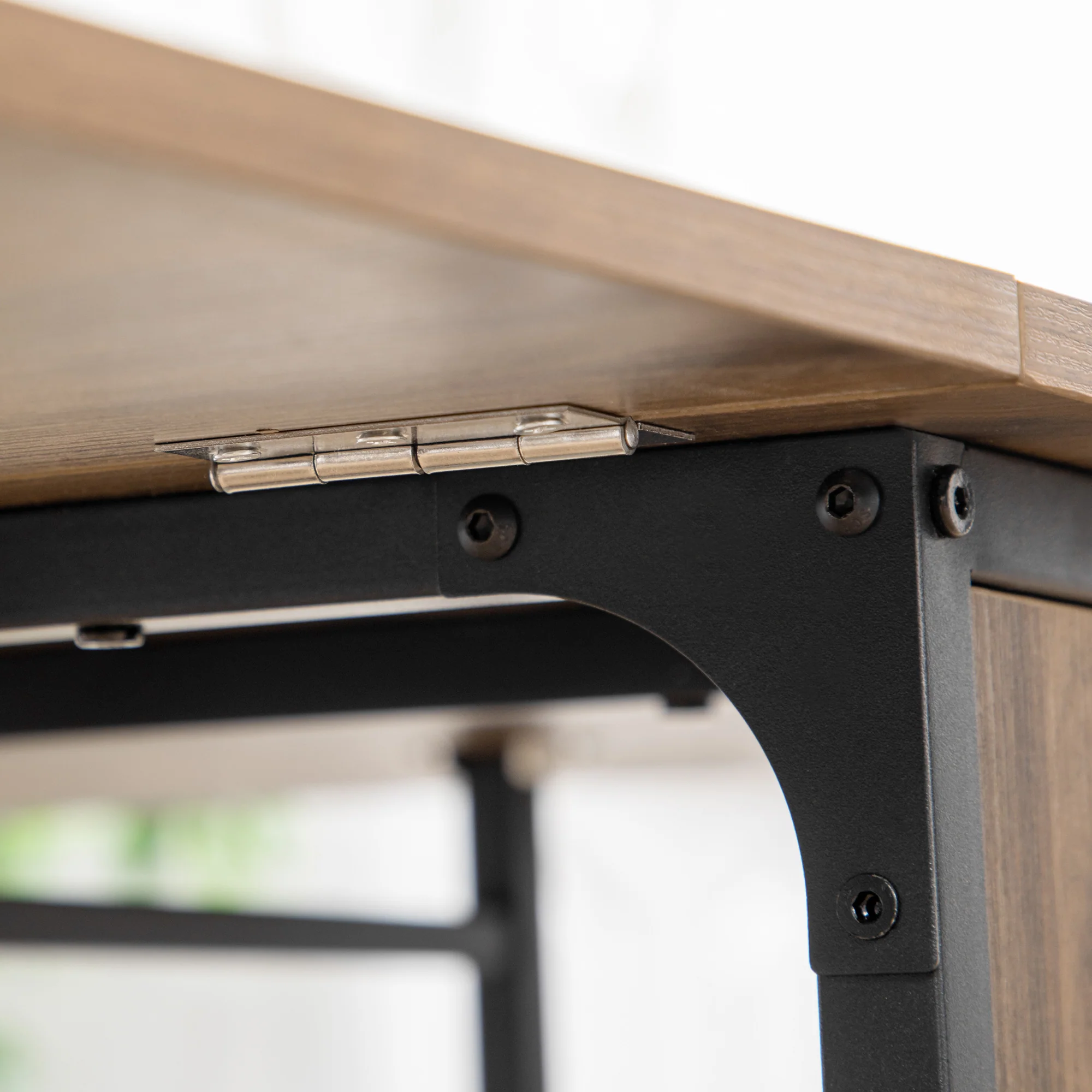 HOMCOM Natural Mobile Drop Leaf Dining Table On Wheels With Storage Shelf - Image 17