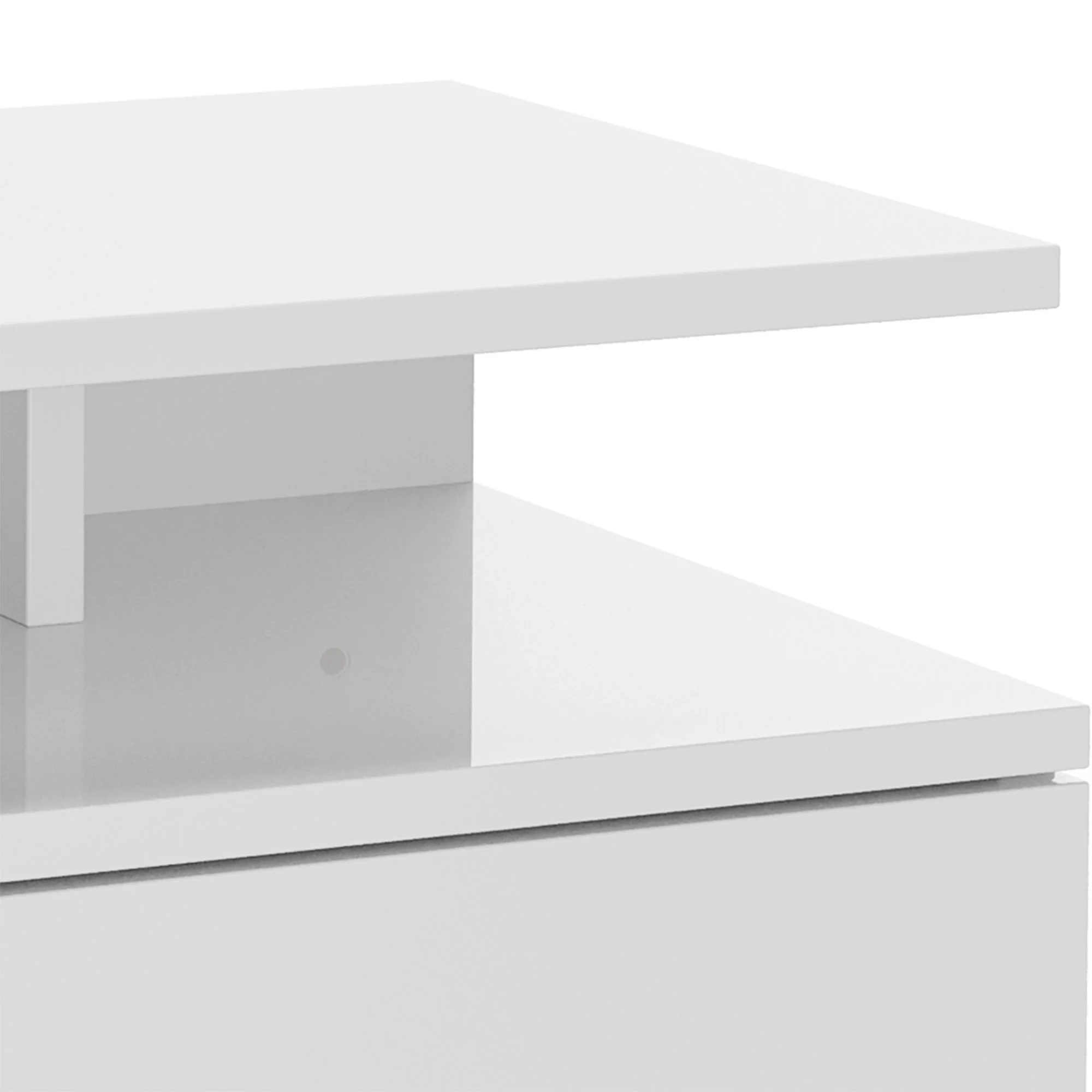 HOMCOM Nightstand Set Of 2, Wall Mounted Bedside Cabinet, High Gloss White - Image 7
