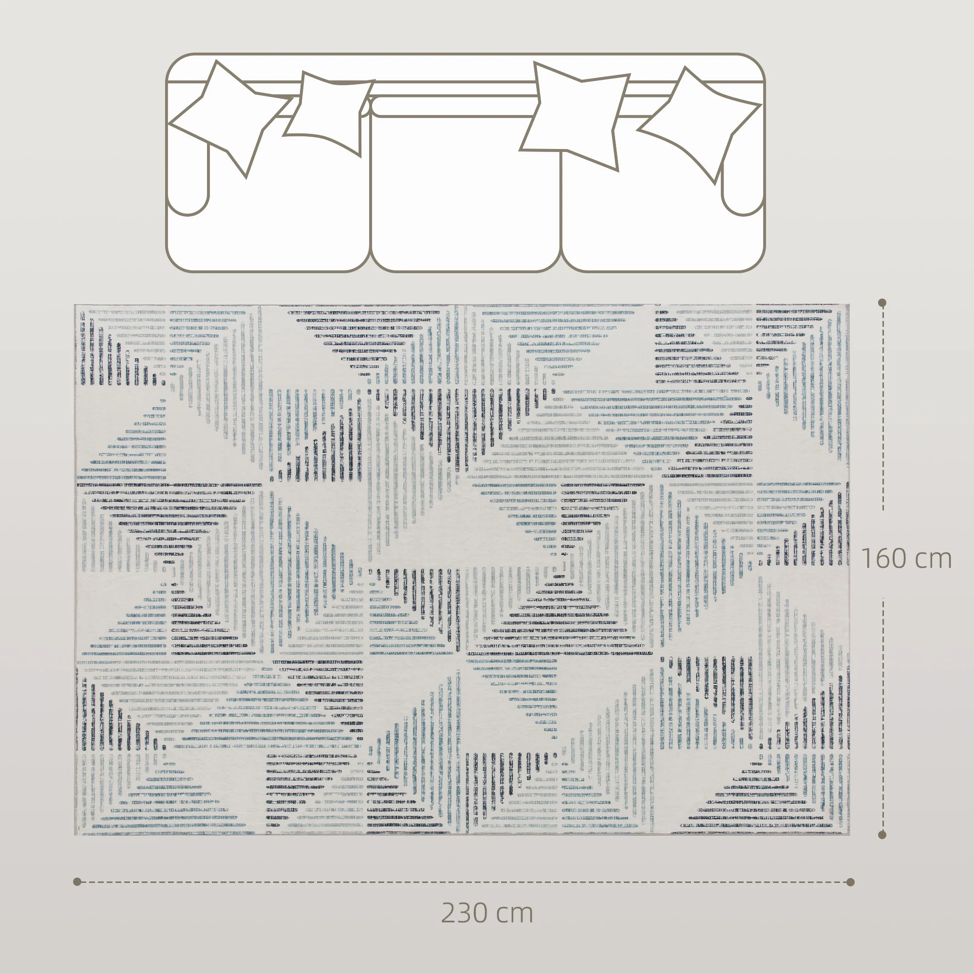 HOMCOM Non-Slip Large Rug for Living Room - Image 12