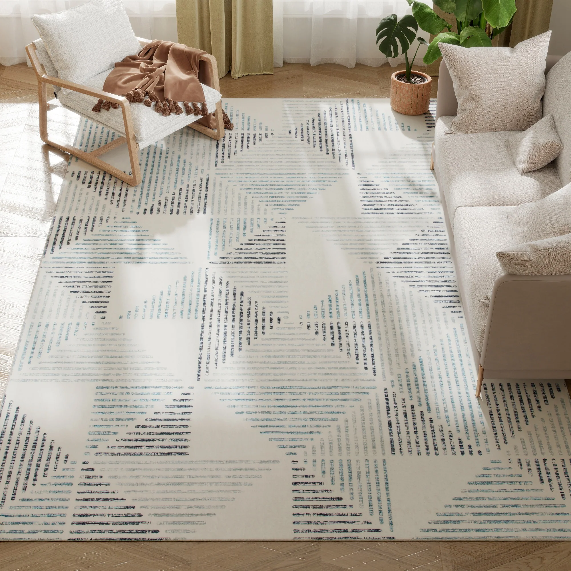 HOMCOM Non-Slip Large Rug for Living Room - Image 19