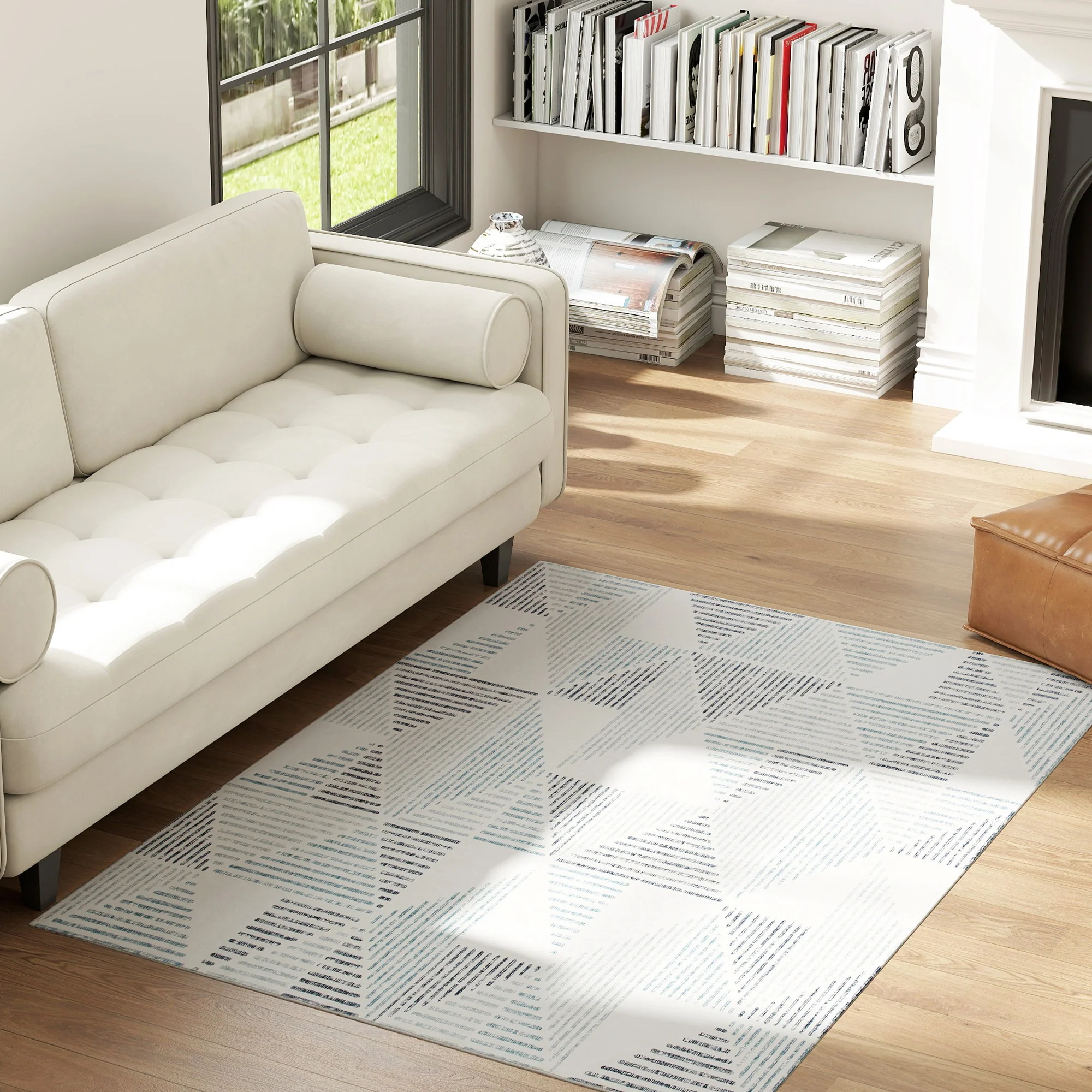 HOMCOM Non-Slip Large Rug for Living Room - Image 2